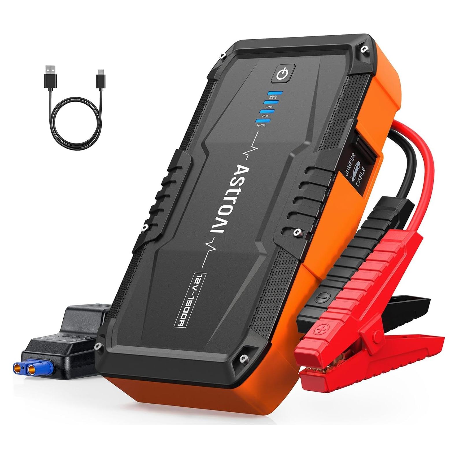 Arrancador de Batería AstroAI S8 1500A 12V Portátil Naranja