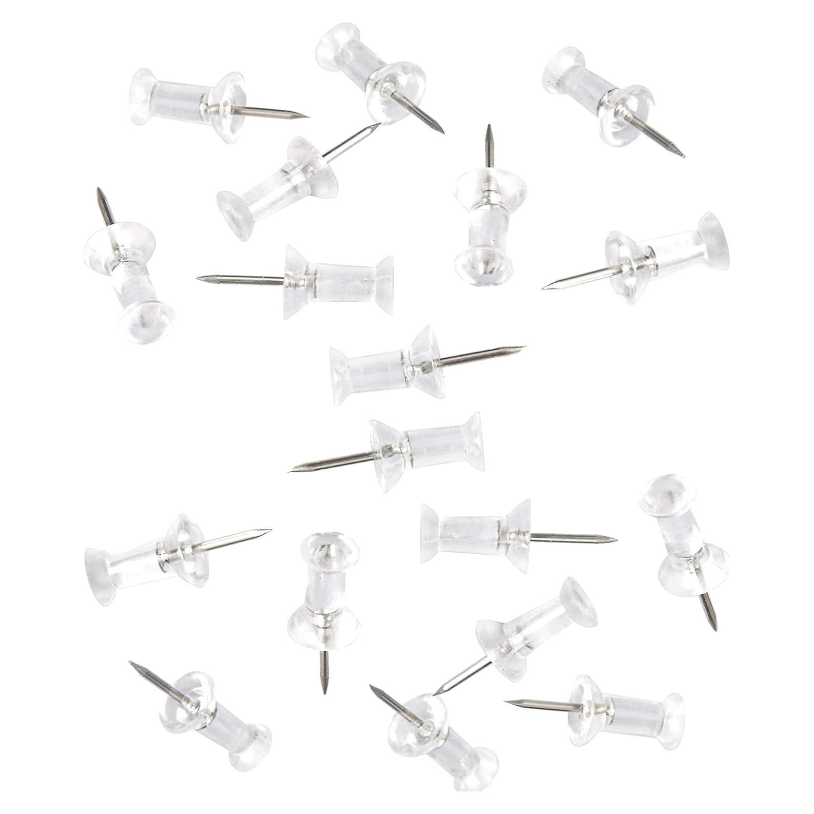 Paquete de 100 Chinchetas Transparentes Willrain - Punta de Acero