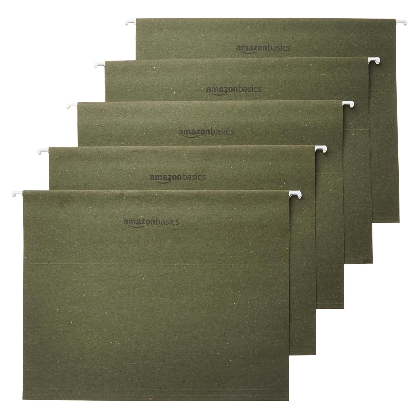 Organizador Colgante de Carpetas Amazon Basics 25 Piezas Verde