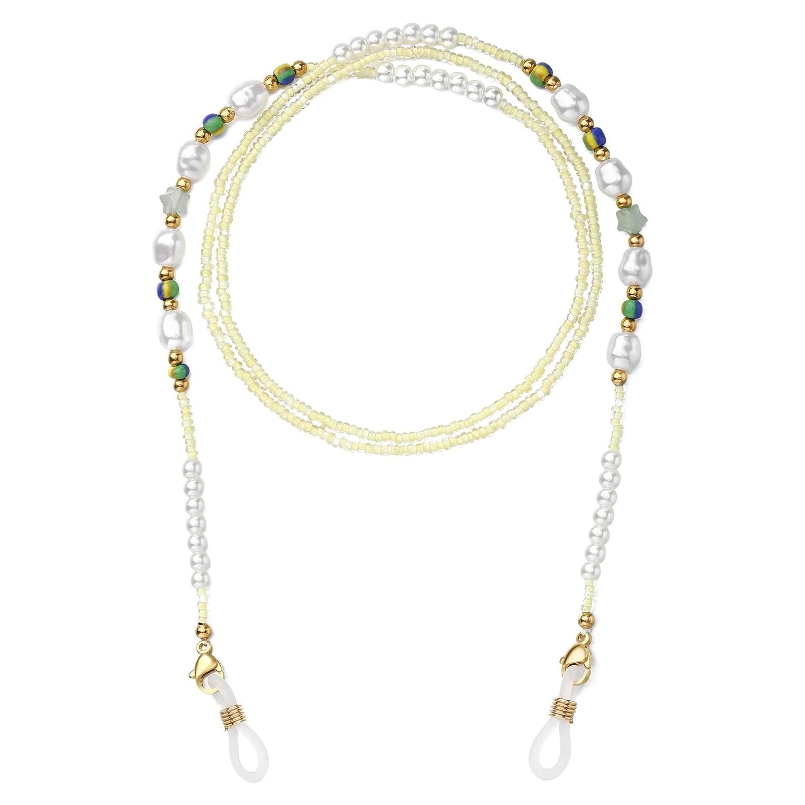 Cadena de Gafas Humlbird para Mujeres Amarillo Perla 76 cm