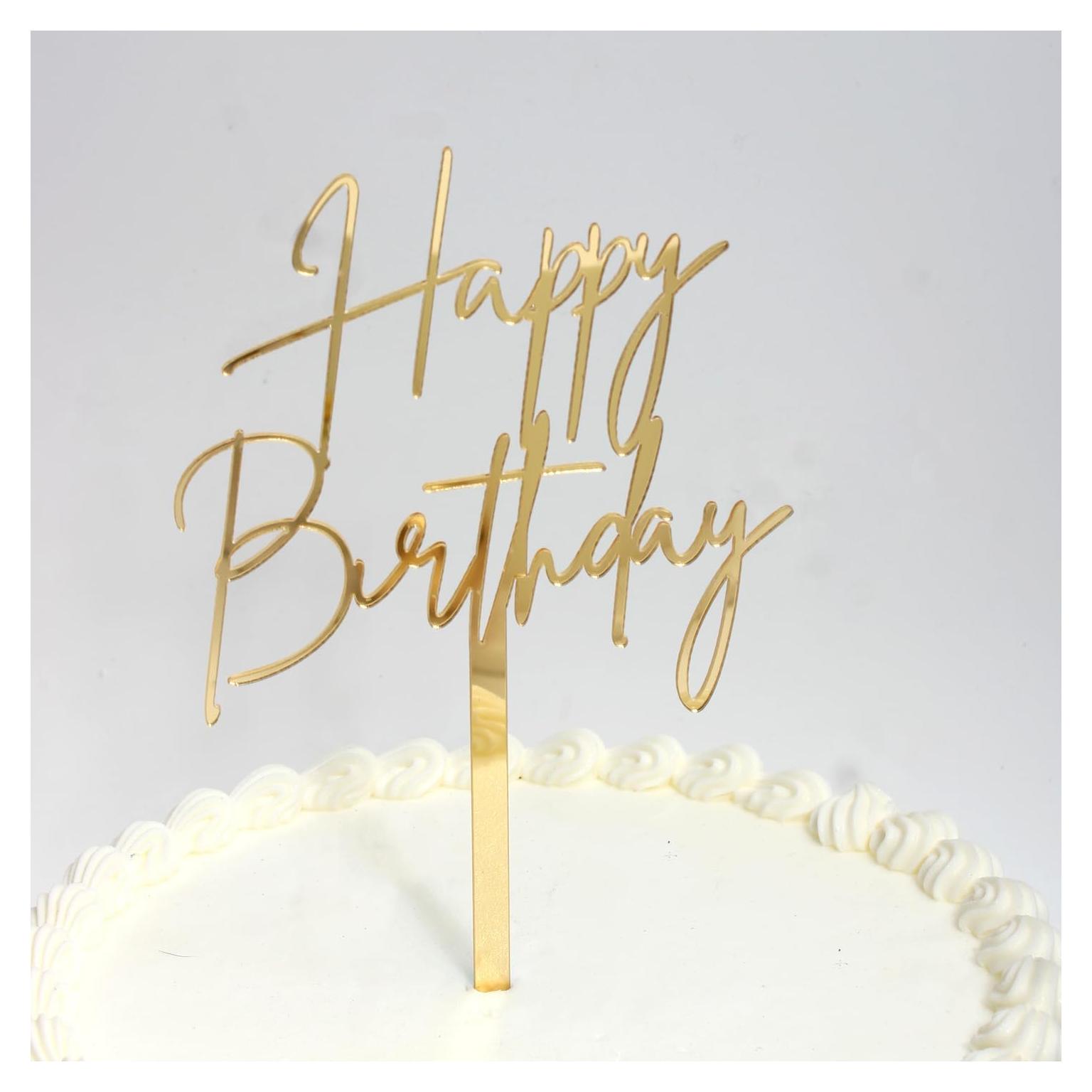 Topper de Pastel de Cumpleaños Feliz Alwayside 10.9x18.8cm Acrílico