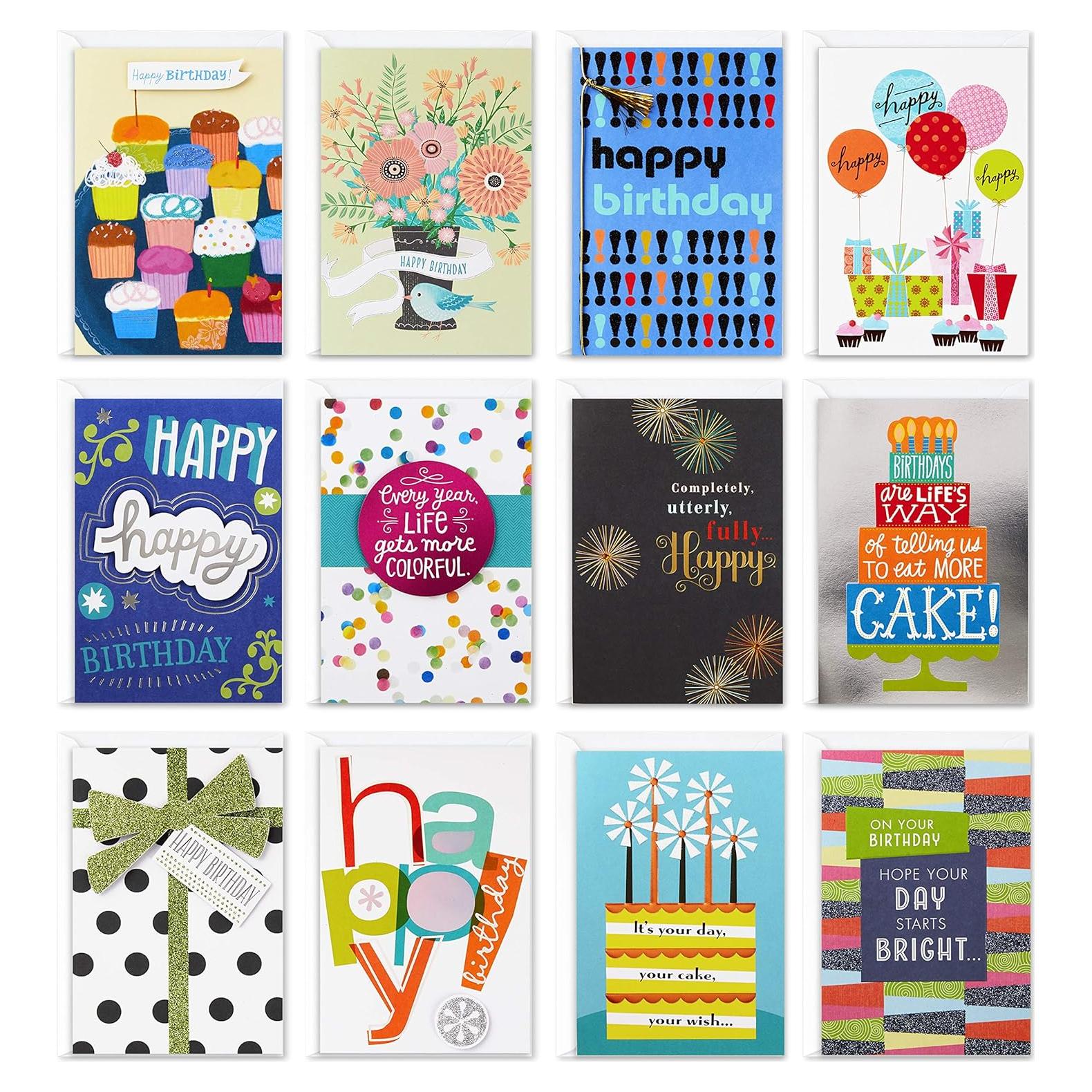 Tarjetas de Cumpleaños Hallmark - 12 Tarjetas y Sobres