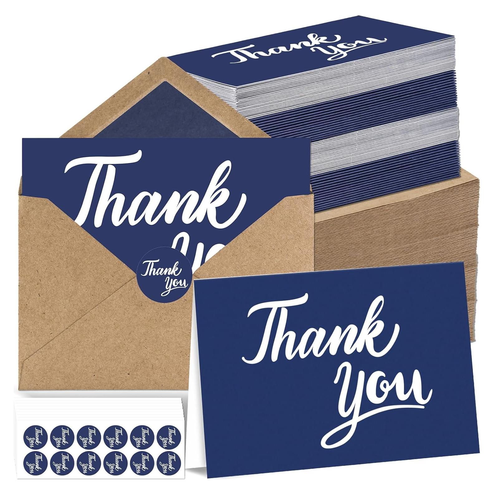 600 Tarjetas de Agradecimiento UZLU 10x15 cm con Sobres