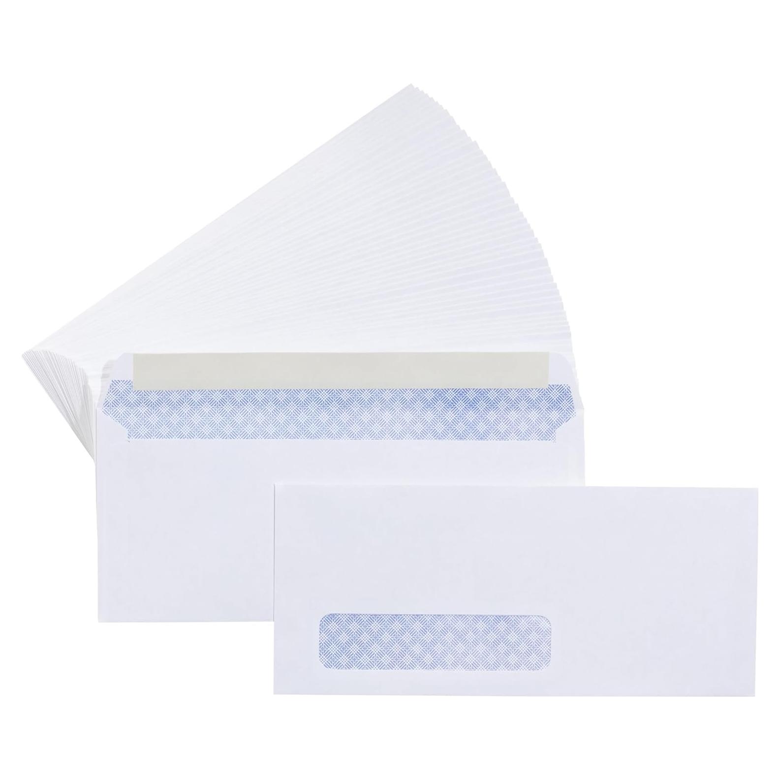 Sobres de Negocios Amazon Basics #10 con Ventana Izquierda - 500 Unidades