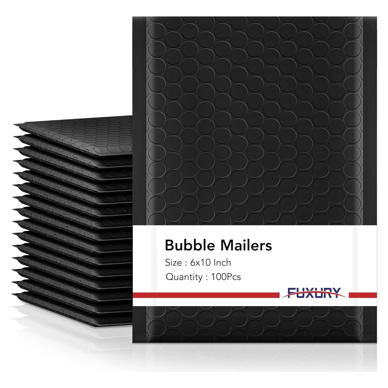 Sobres Acolchados de Burbuja Fuxury 100 Piezas 15x25 cm Negros