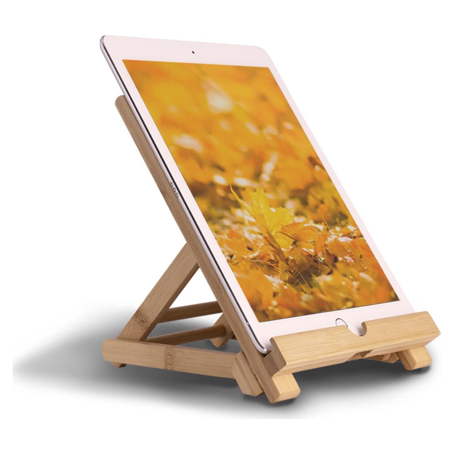 Soporte de Tableta de Bambú Healfyya Ajustable Plegable