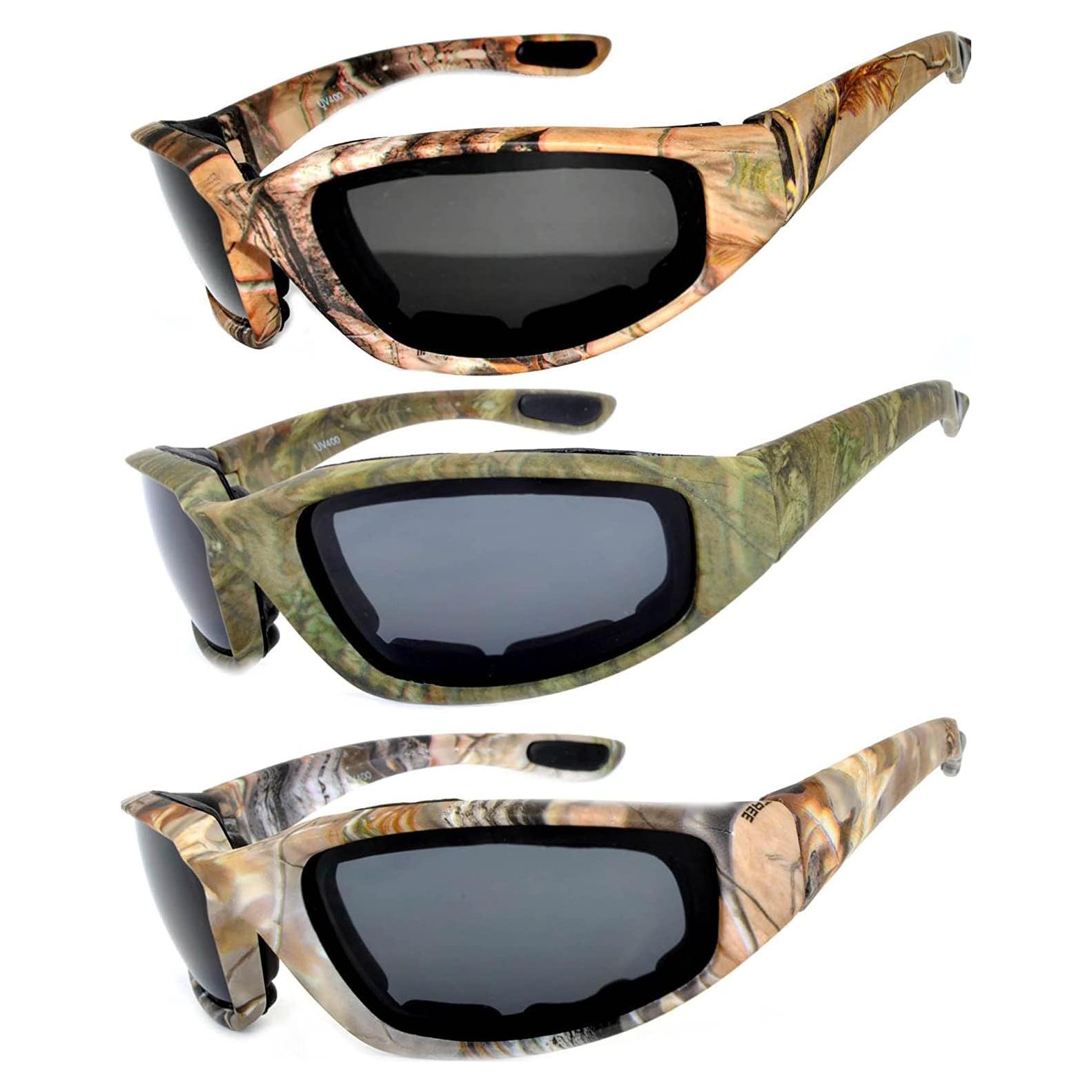 Juego de 3 gafas de sol para motocicleta UV400 con espuma