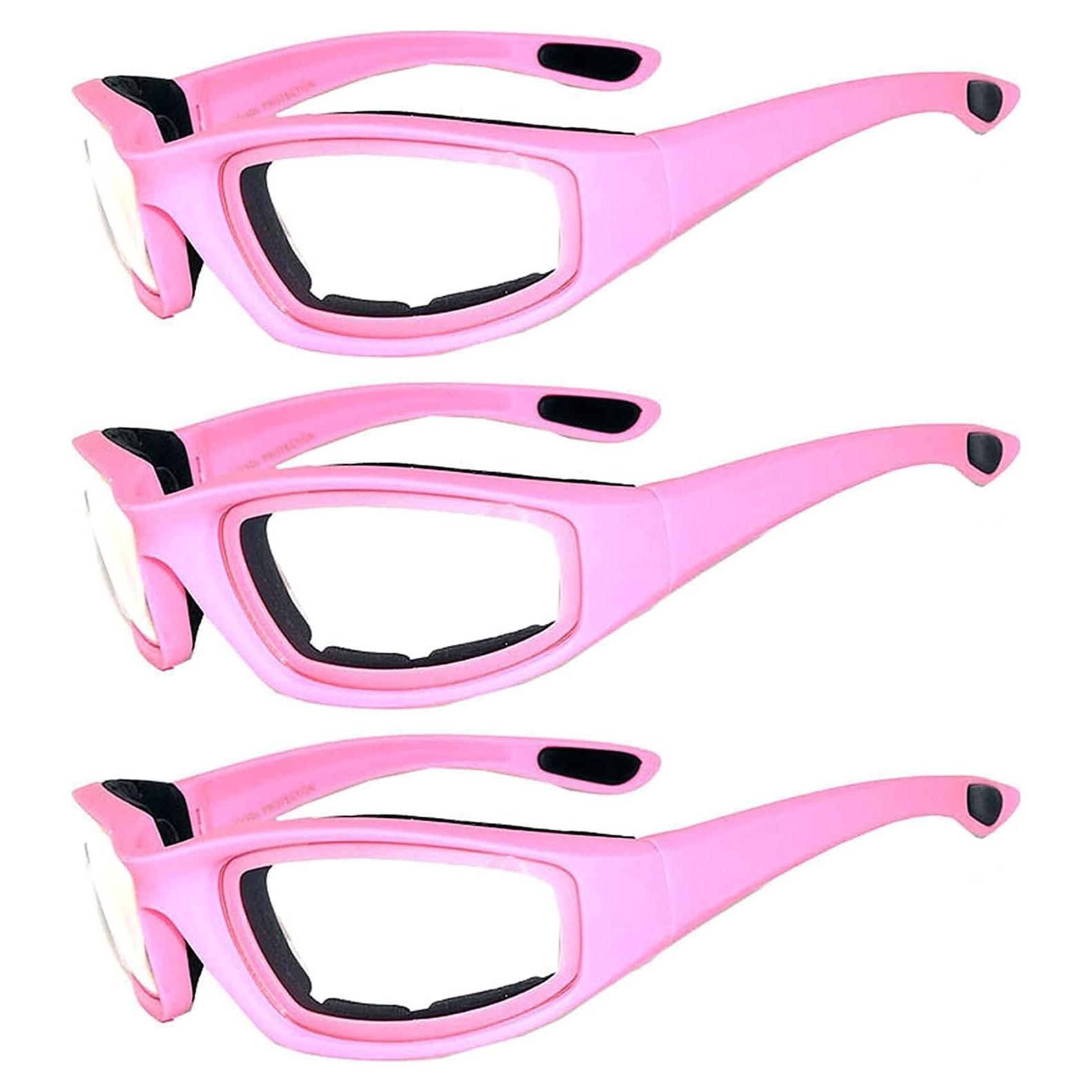 Juego de 3 gafas de sol para motocicleta UV400 con almohadilla