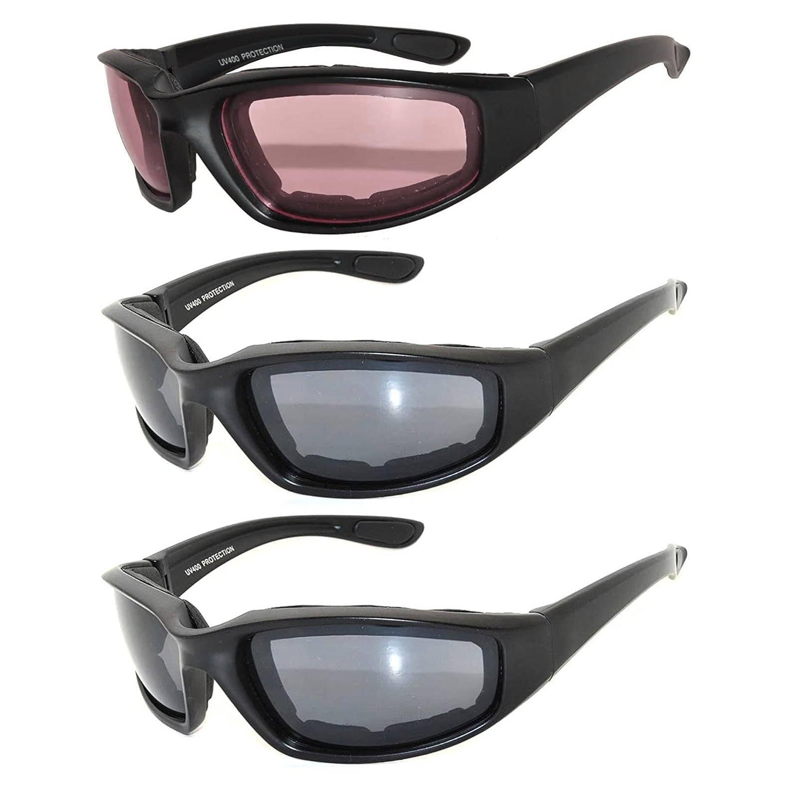 Juego de 3 gafas de sol para motocicleta UV400 - Unisex
