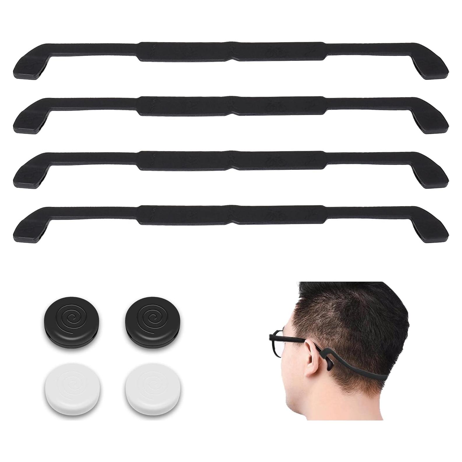 Correas de Gafas de Silicona 4 Pzas Ajustables Antideslizantes
