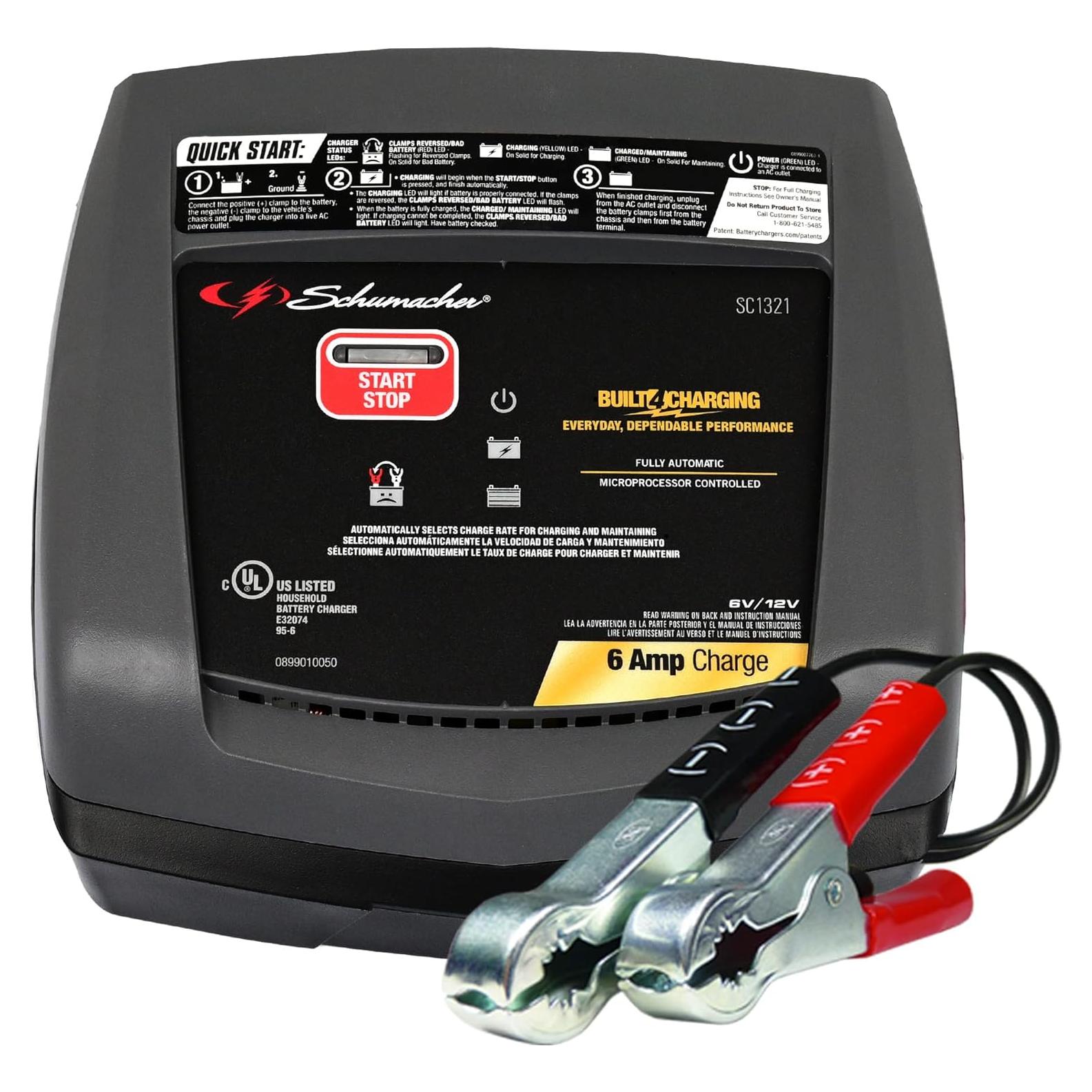 Cargador Schumacher SC1321 6/12V 6A Automático para Baterías