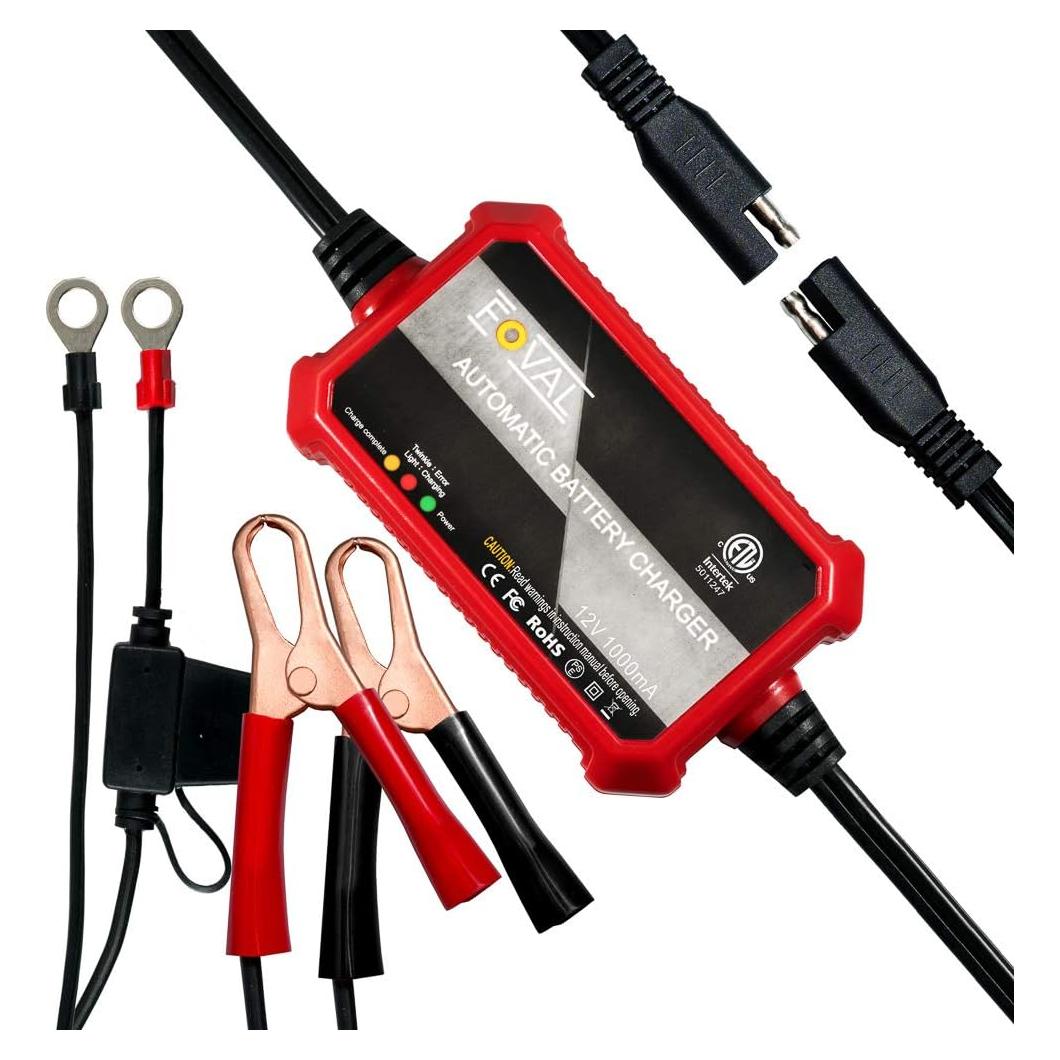 Cargador de Batería Foval 12V 1000mA Inteligente