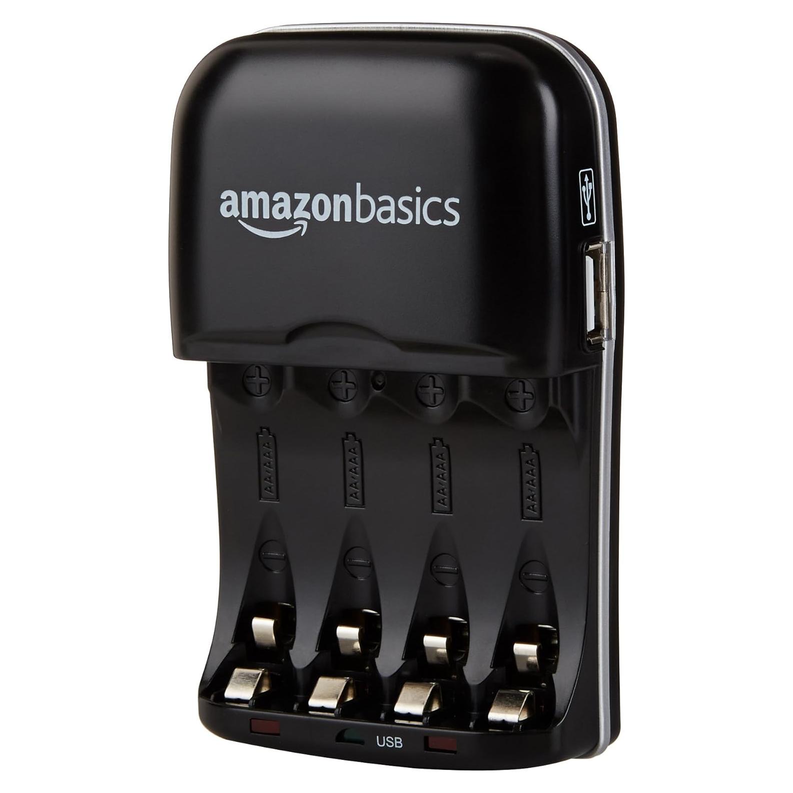 Cargador de Baterías Recargables Amazon Basics USB AA AAA