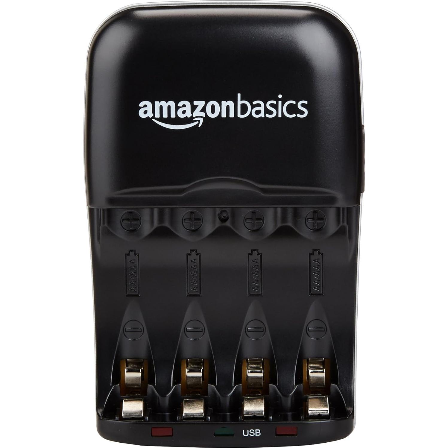 Cargador de Baterías Recargables Amazon Basics USB AA AAA