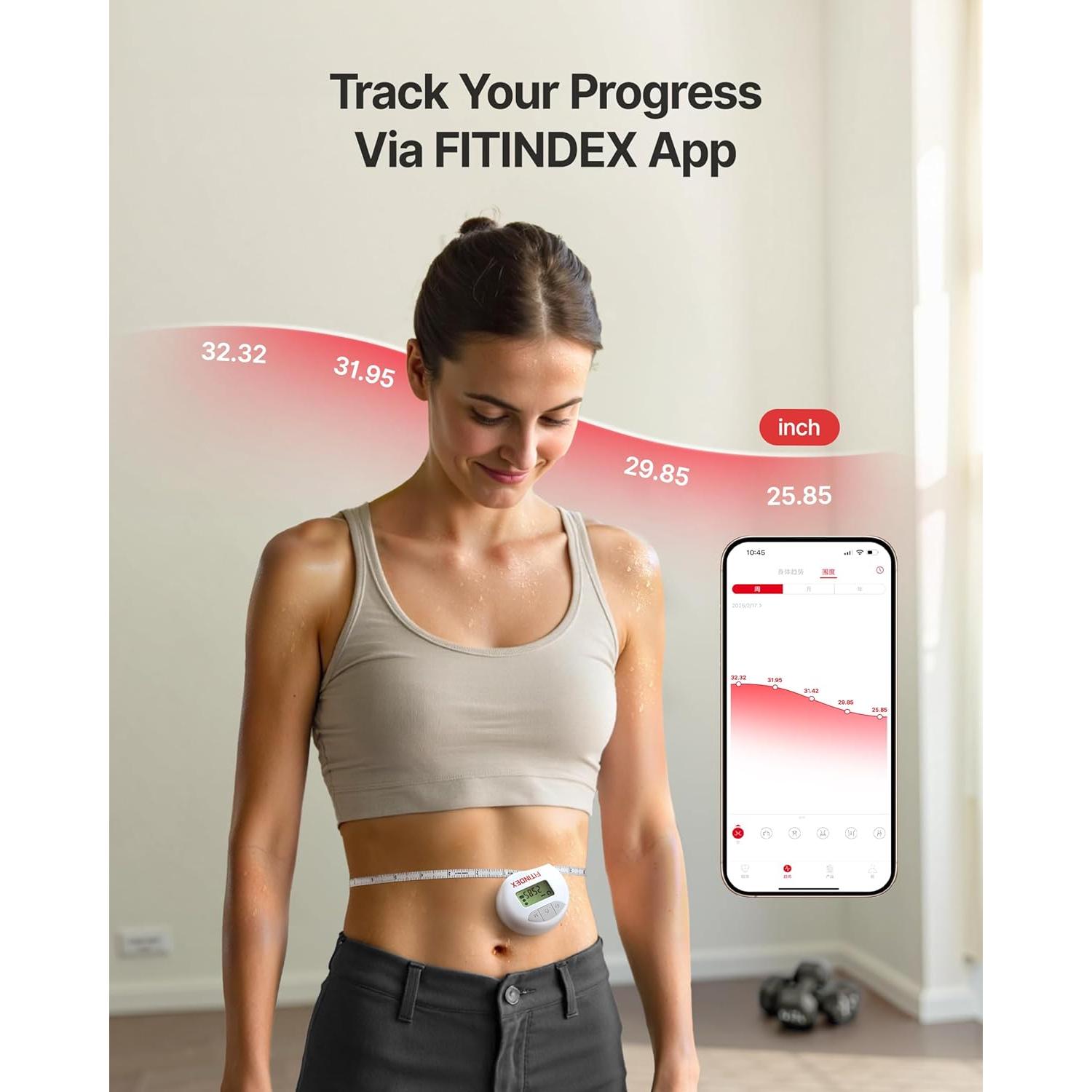 Cinta Métrica Corporal FITINDEX Bluetooth 12 Medidas Fitness