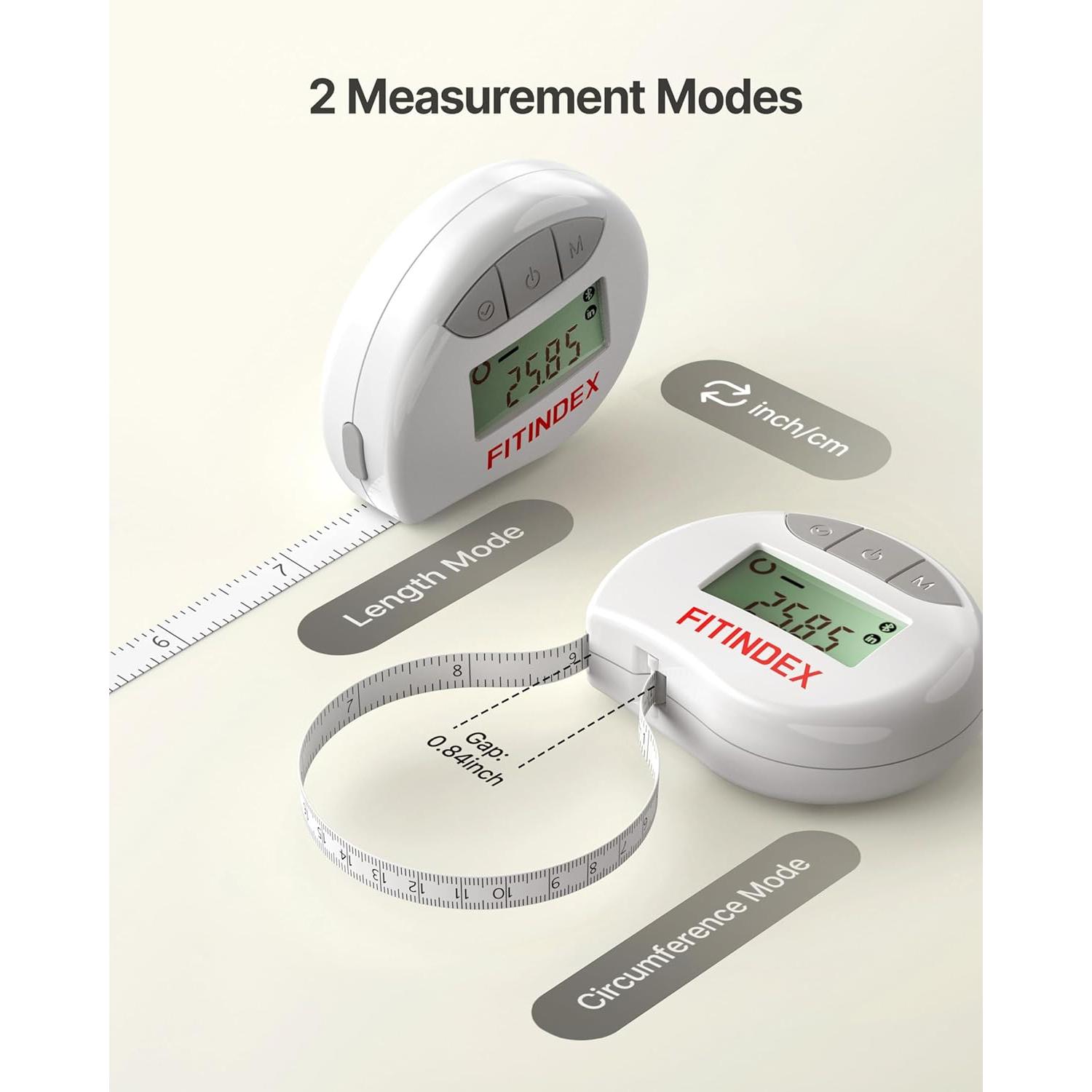 Cinta Métrica Corporal FITINDEX Bluetooth 12 Medidas Fitness