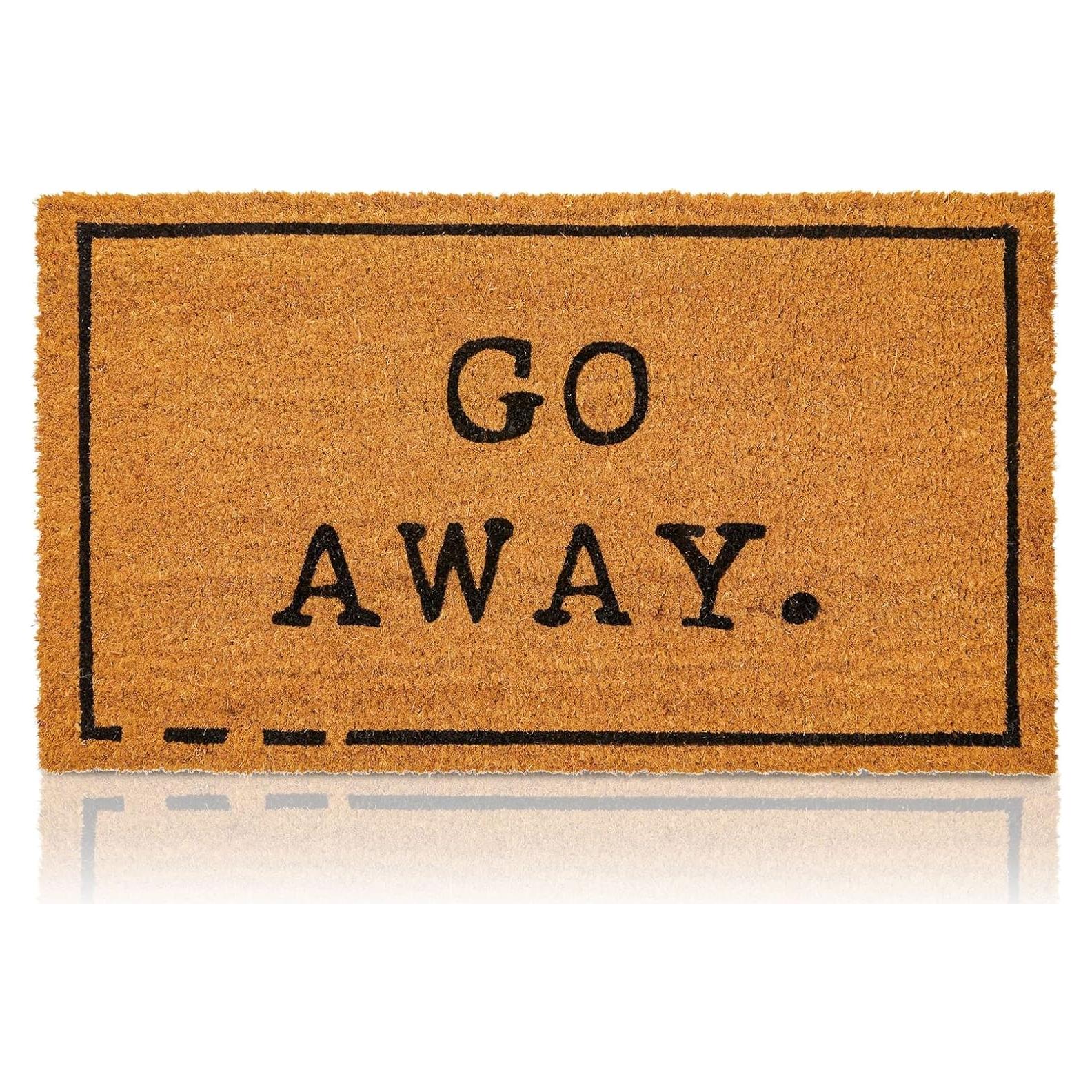 Alfombrilla de Bienvenida Juvale Go Away 76x43 cm Coir Natural