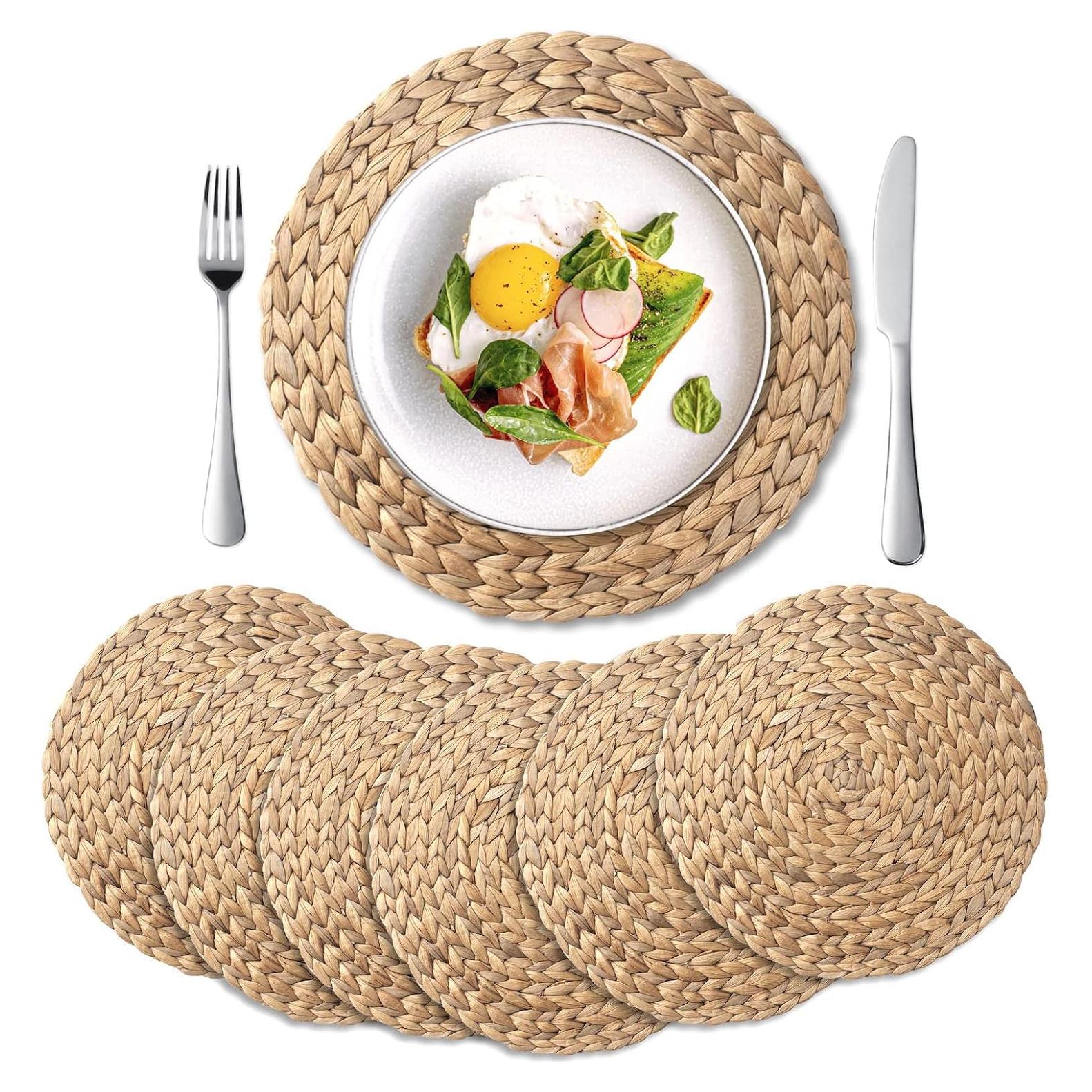 Conjunto de 6 Manteles Individuales Redondos YANGQIHOME 35 cm