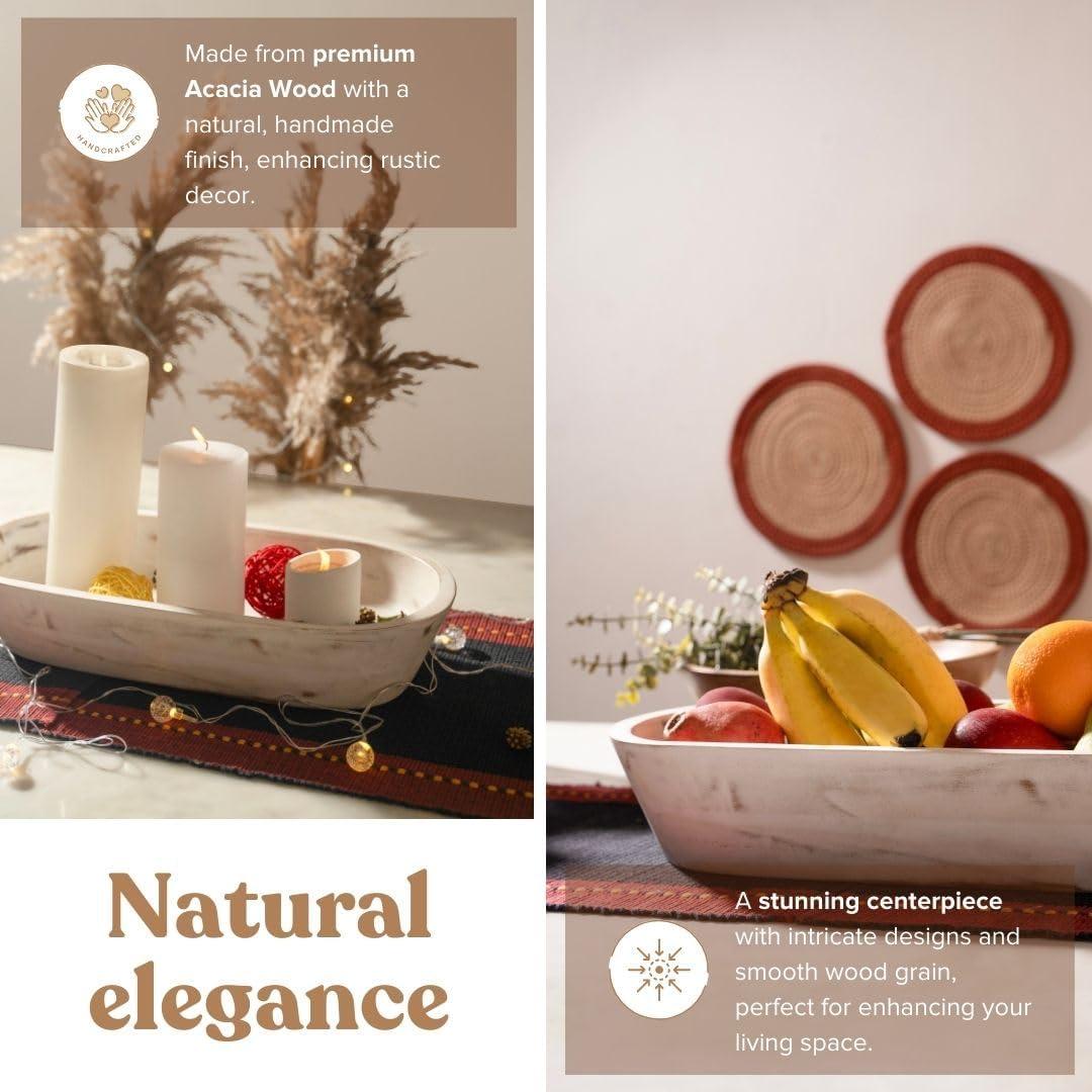 Tazón de Masa Luxe Designs - Madera de Acacia Rústica 43cm