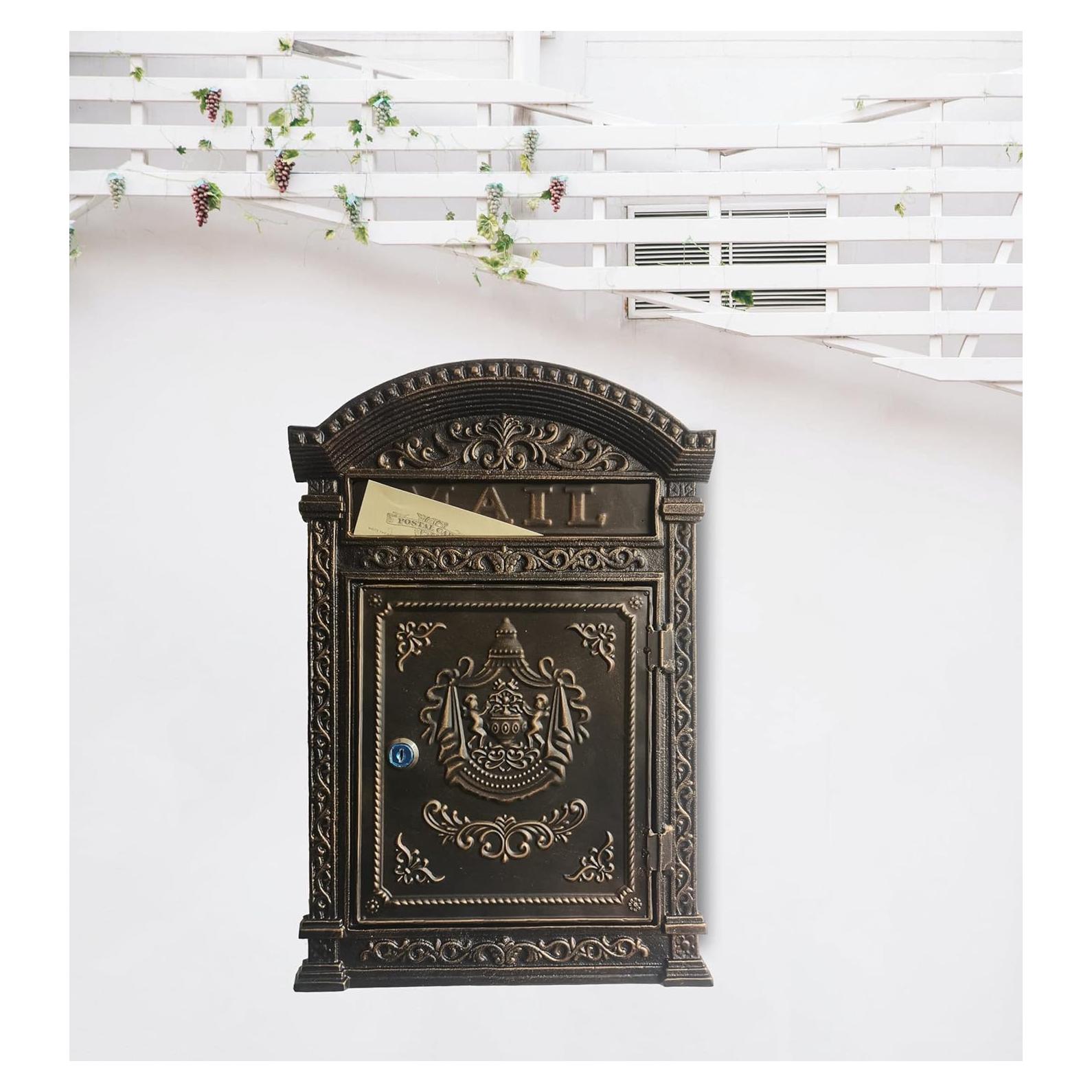 Buzón de Hierro Fundido Vintage BSTGIFTS Montado en Pared