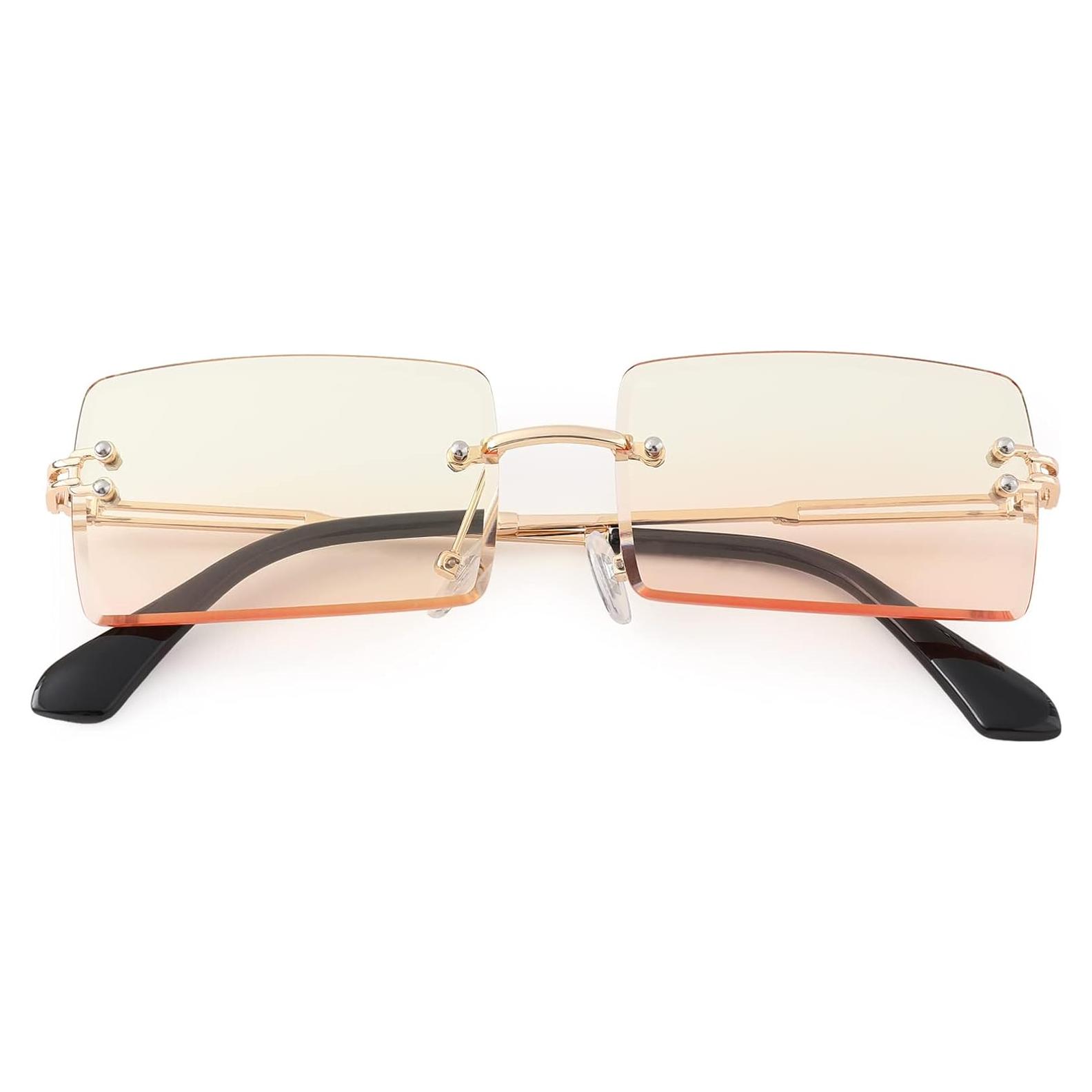 Gafas de Sol Rectangulares UV400 para Mujeres - Amarillo Rosa