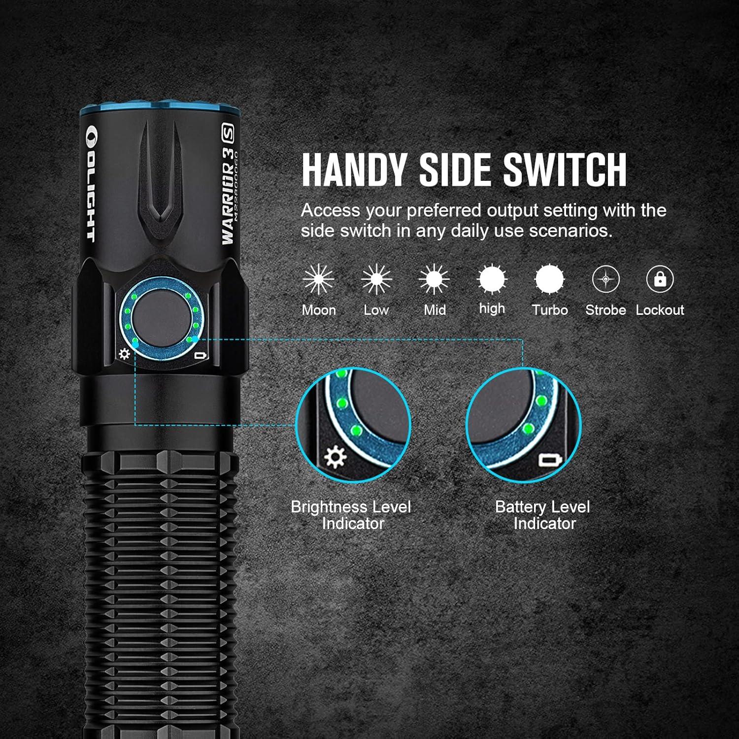Linterna Táctica OLIGHT Warrior 3S 2300 Lúmenes LED Negra