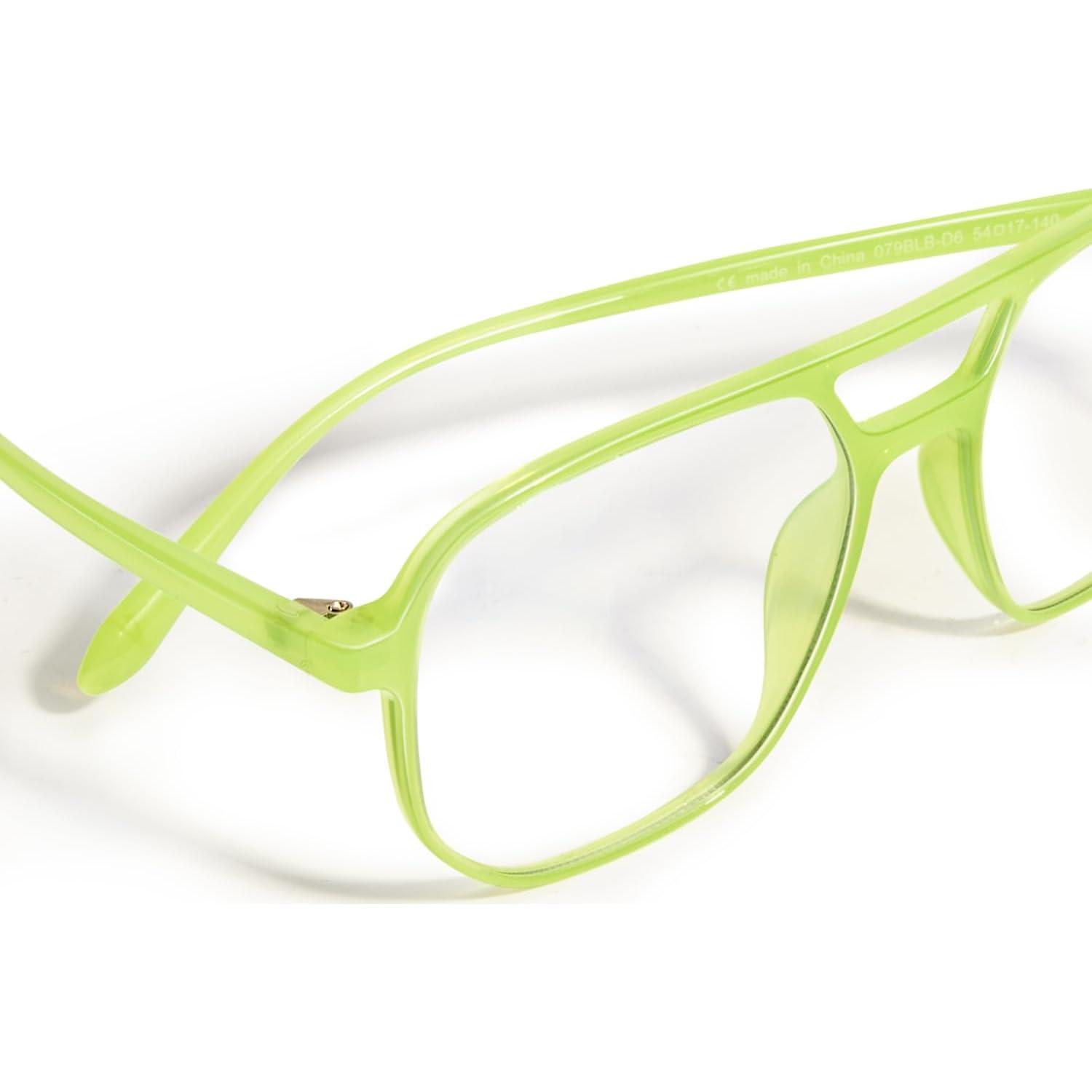 VISOONE Oversized Aviator Frame Lightweight Blue Light Blocking Glasses for Women Men Pilot Fake Nerd Eyeglasses Marion