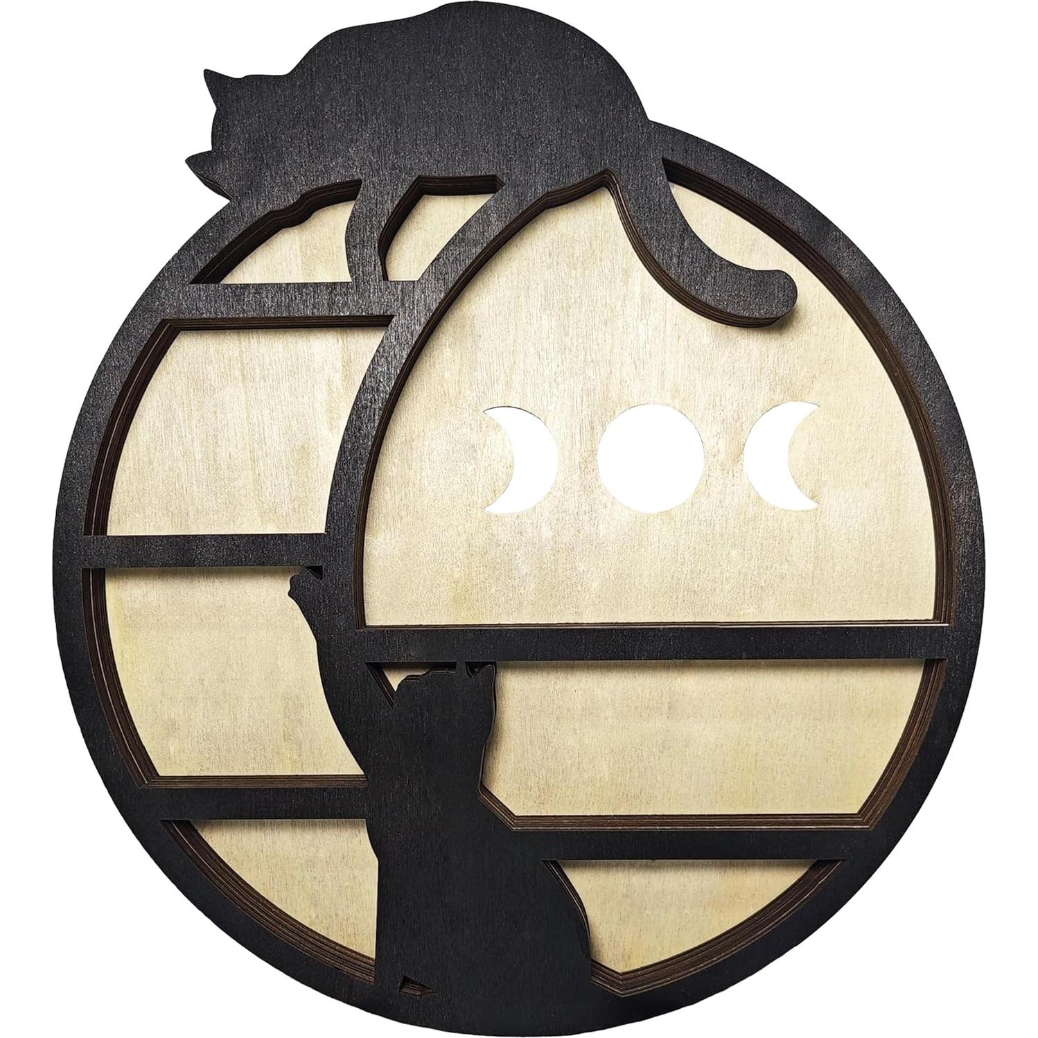 Estante Flotante de Madera FNYDOX para Cristales y Gatos