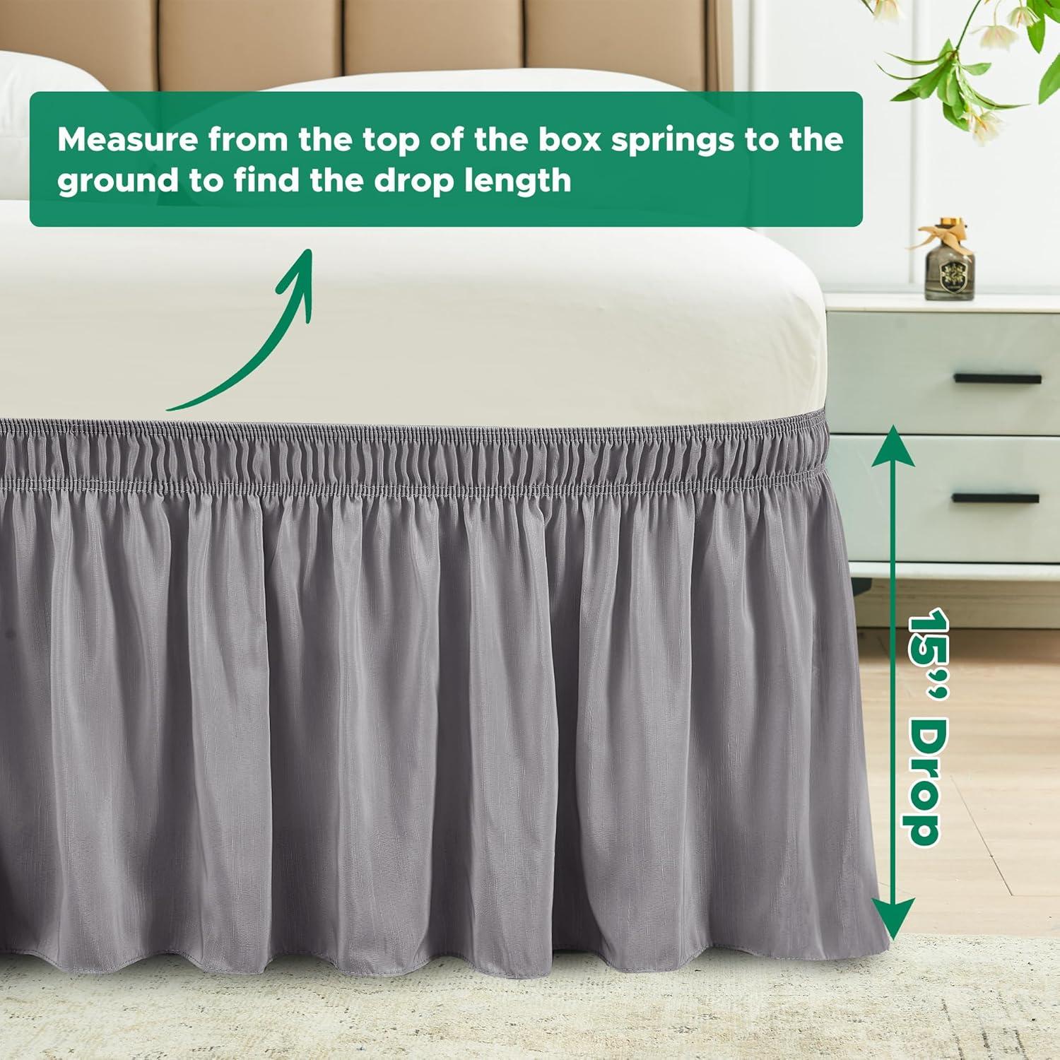 Faldón de Cama Biscaynebay Queen 38.1 cm Gris Plateado