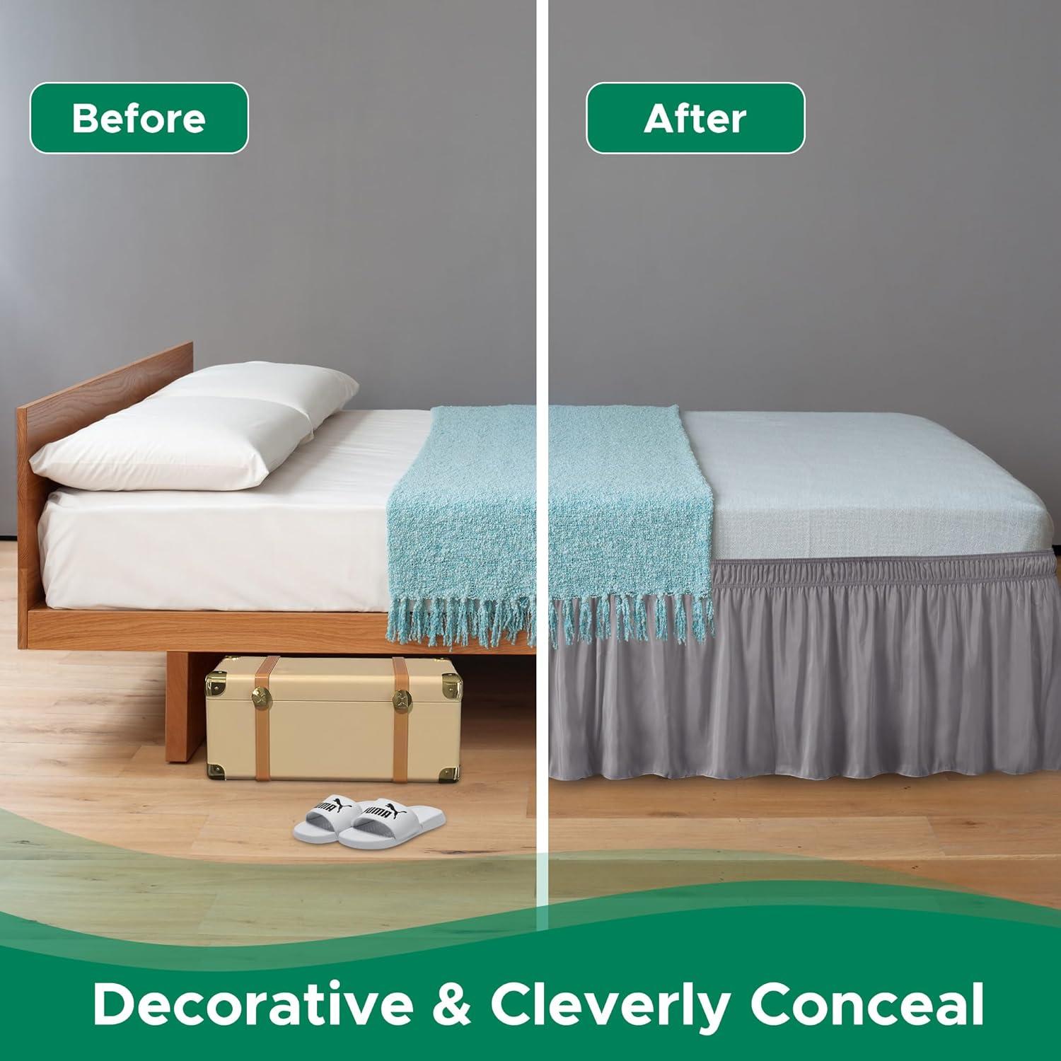 Faldón de Cama Biscaynebay Queen 38.1 cm Gris Plateado