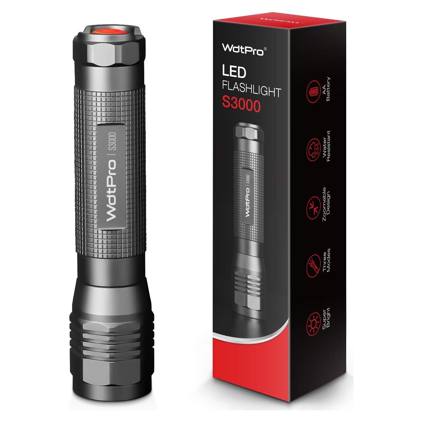 Linterna LED WdtPro S3000, 1600 Lúmenes, IP67, 3 Modos