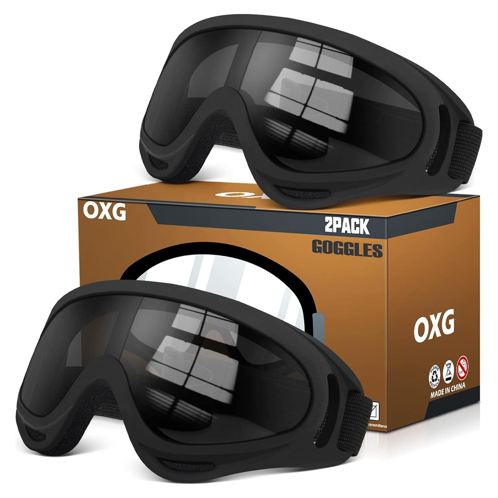 Gafas de Motocicleta OXG 2 Pares Ajustables UV y Polvo
