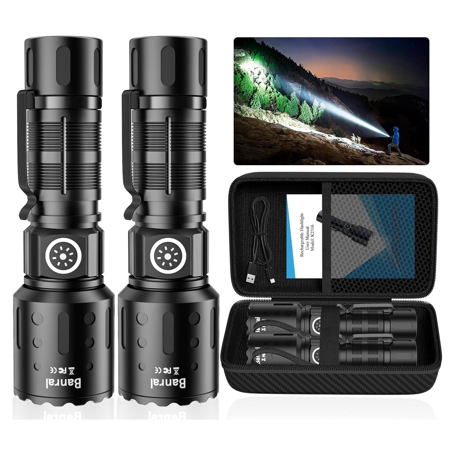 Linterna Táctica LED Banral K-2316, 6 Modos, Recargable, Compacta