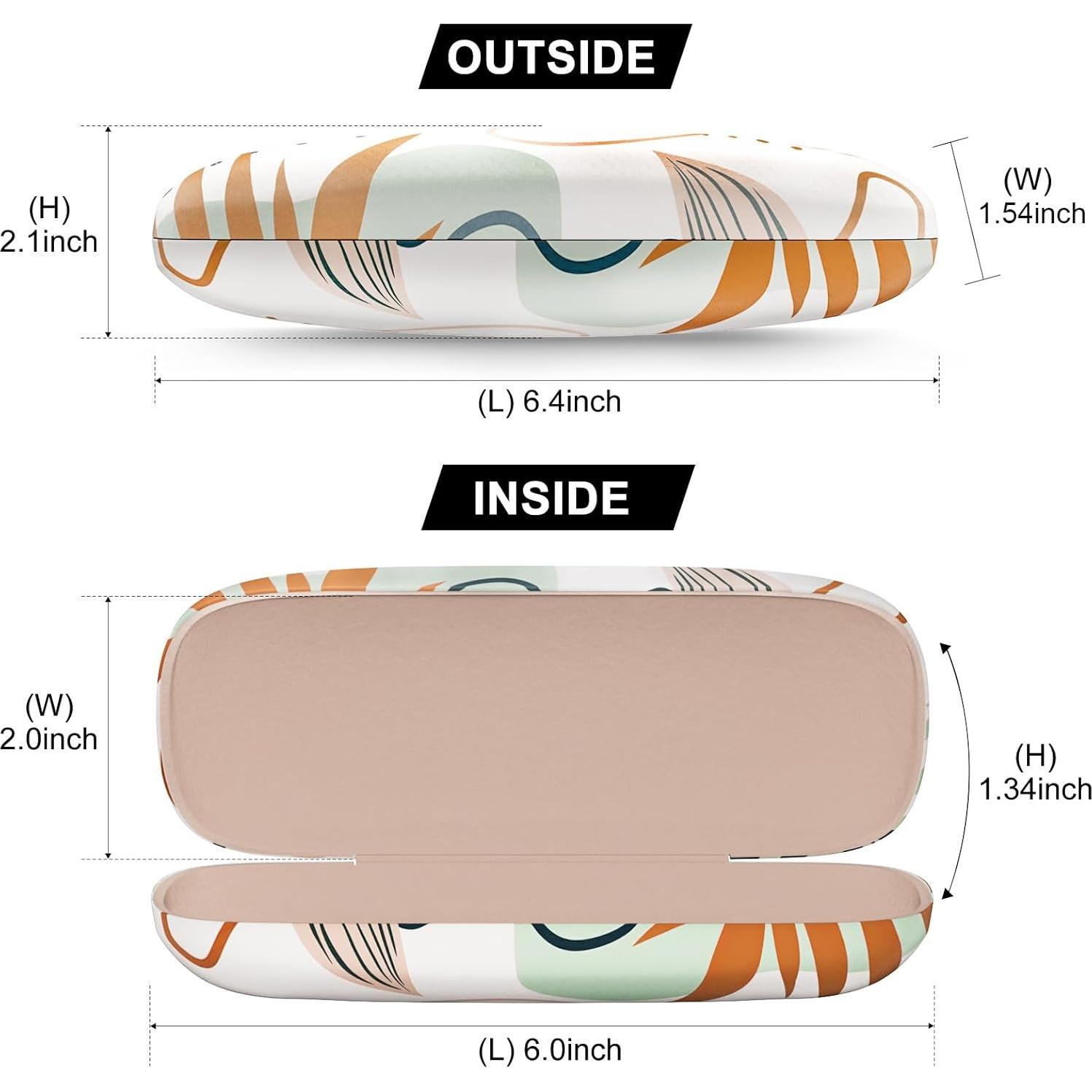 Estuche Duro para Gafas Hoja Abstracta con Paño de Limpieza
