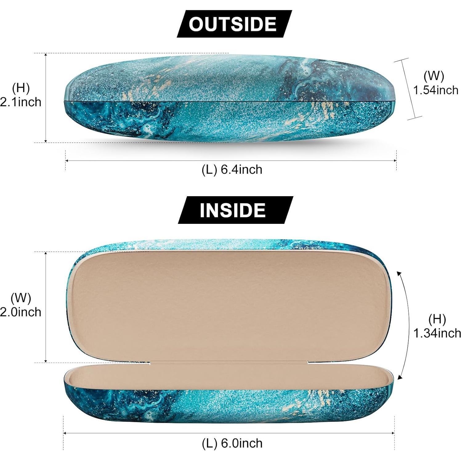 Estuche Duro para Gafas Mármol Azul Océano Unisex