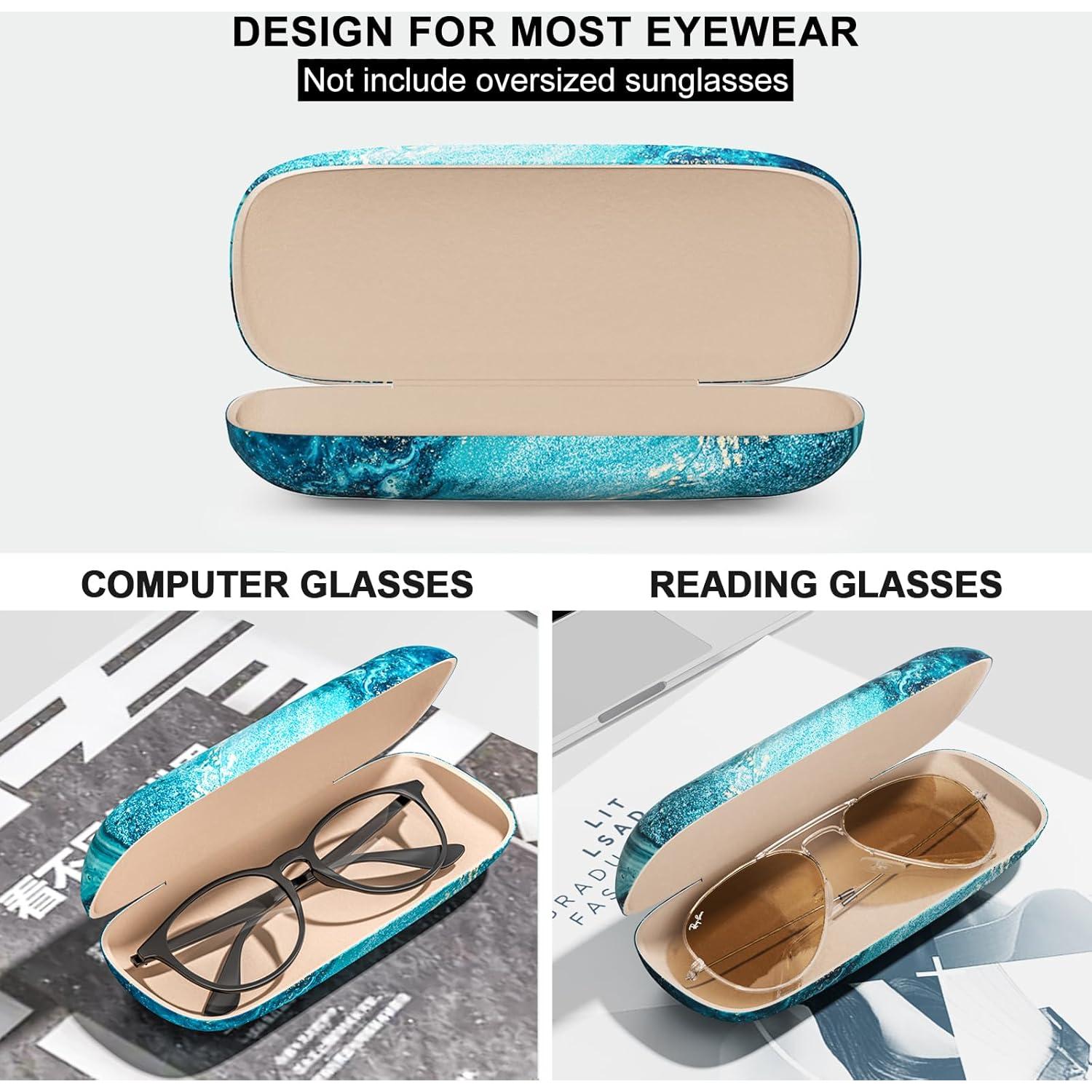 Estuche Duro para Gafas Mármol Azul Océano Unisex