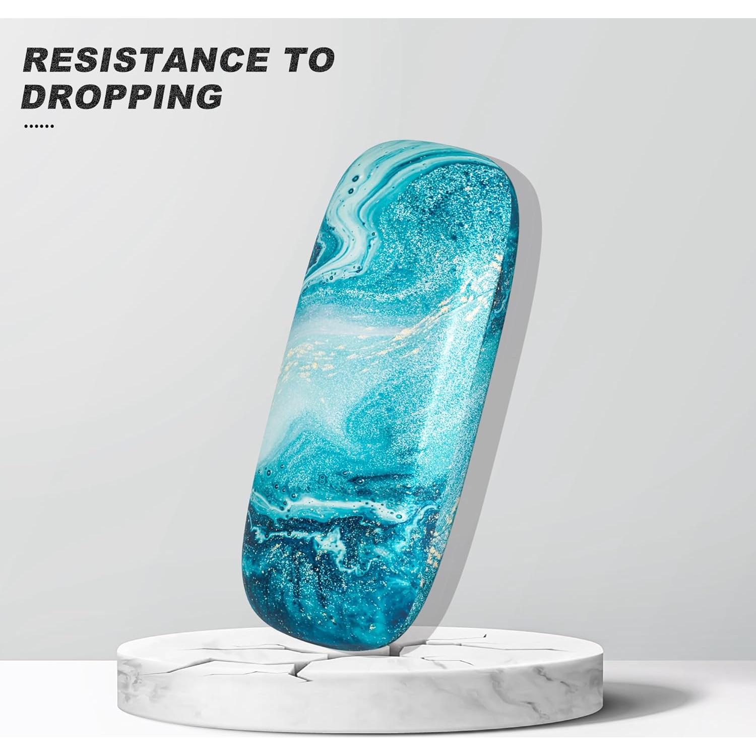 Estuche Duro para Gafas Mármol Azul Océano Unisex