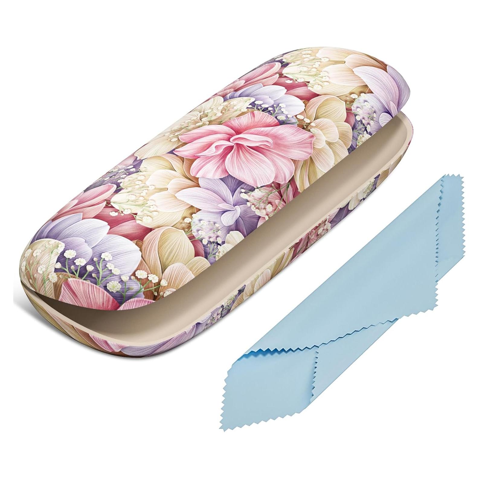 Estuche Duro para Gafas - Unisex Flores Rosas y Amarillas