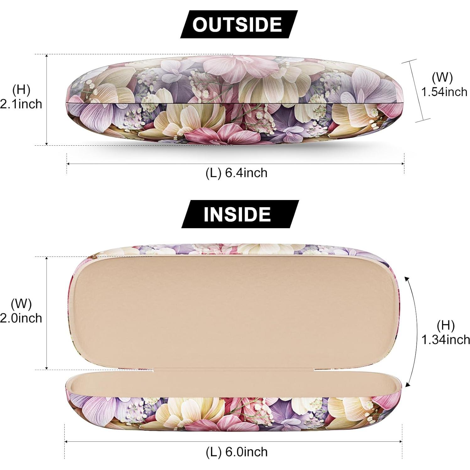 Estuche Duro para Gafas - Unisex Flores Rosas y Amarillas