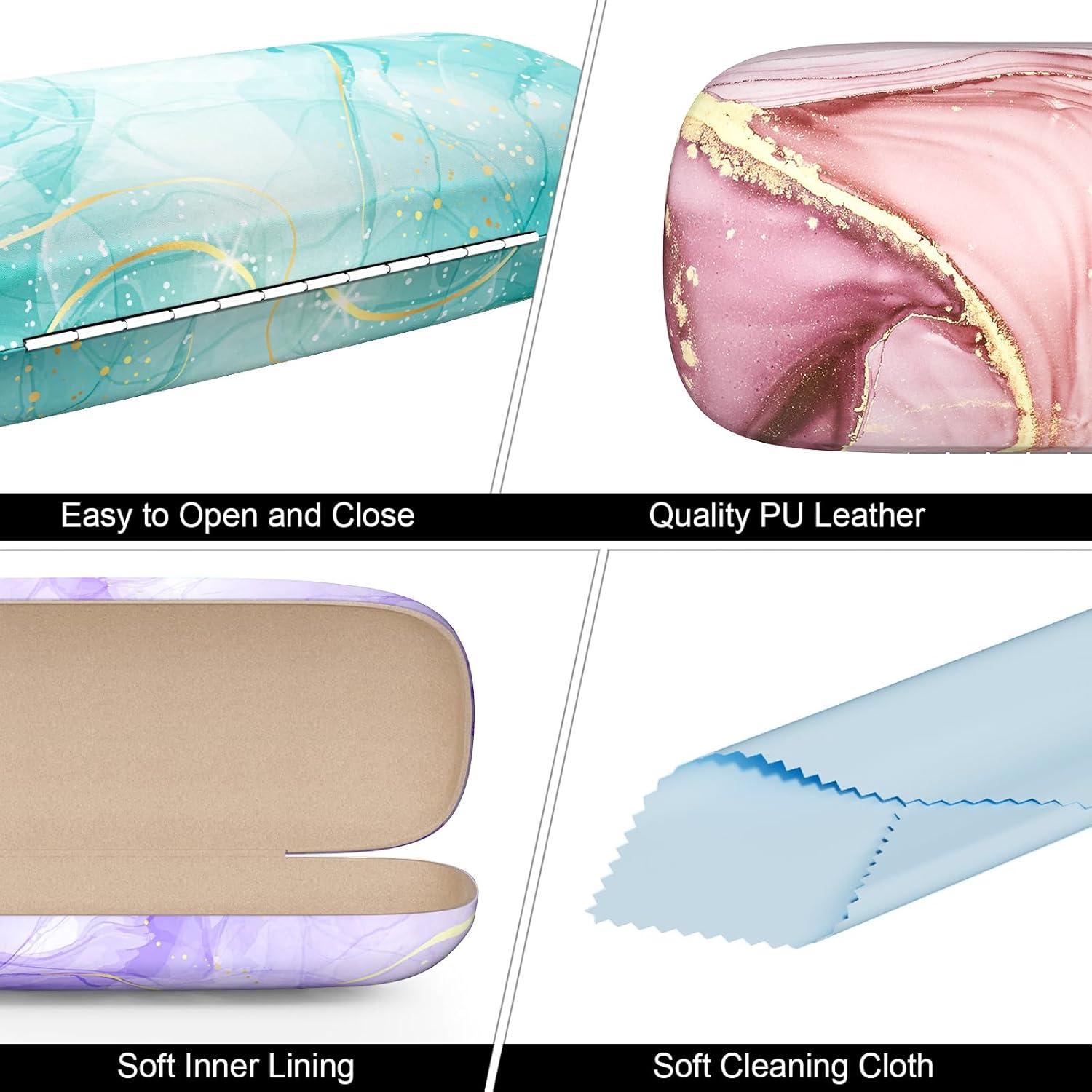 Estuche Duro para Gafas Unisex - 3 Piezas Mármol Colorido