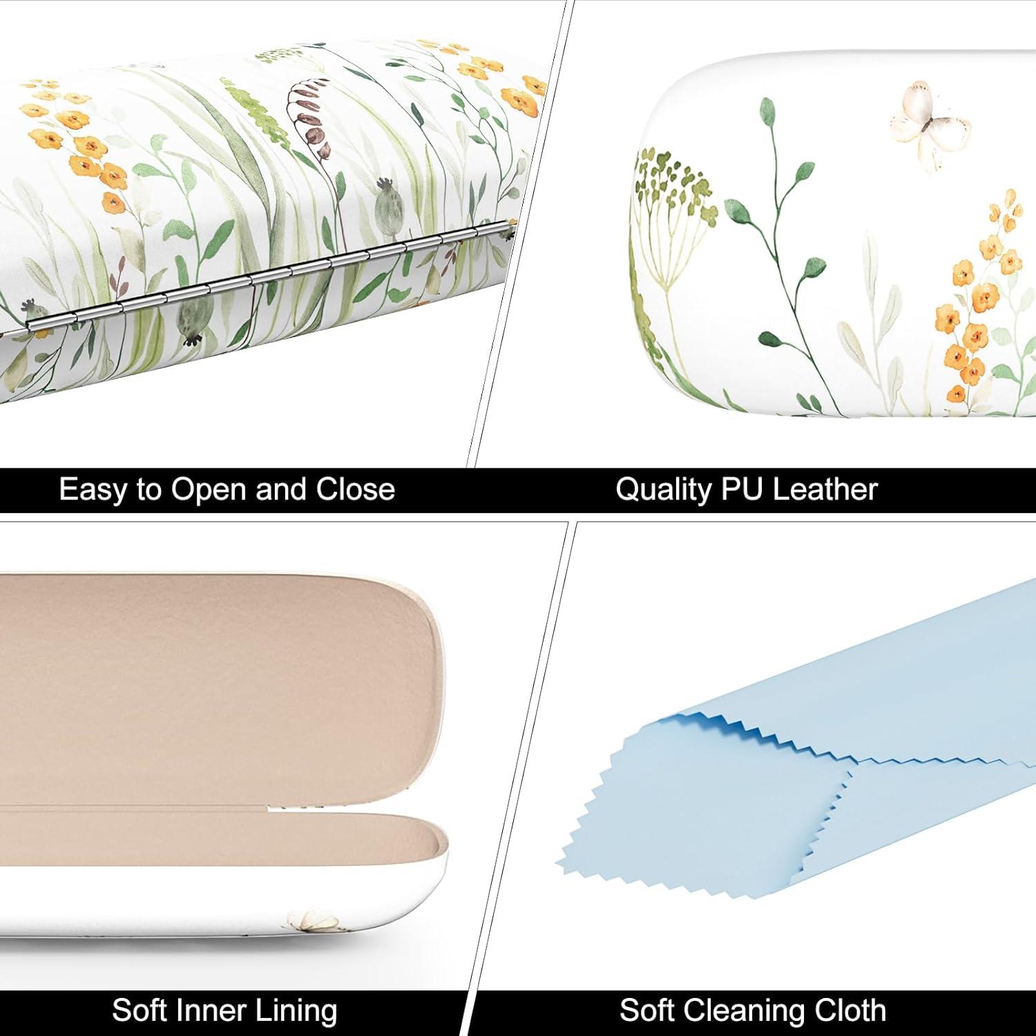 Estuche Duro para Gafas Mariposa Floreciente Unisex