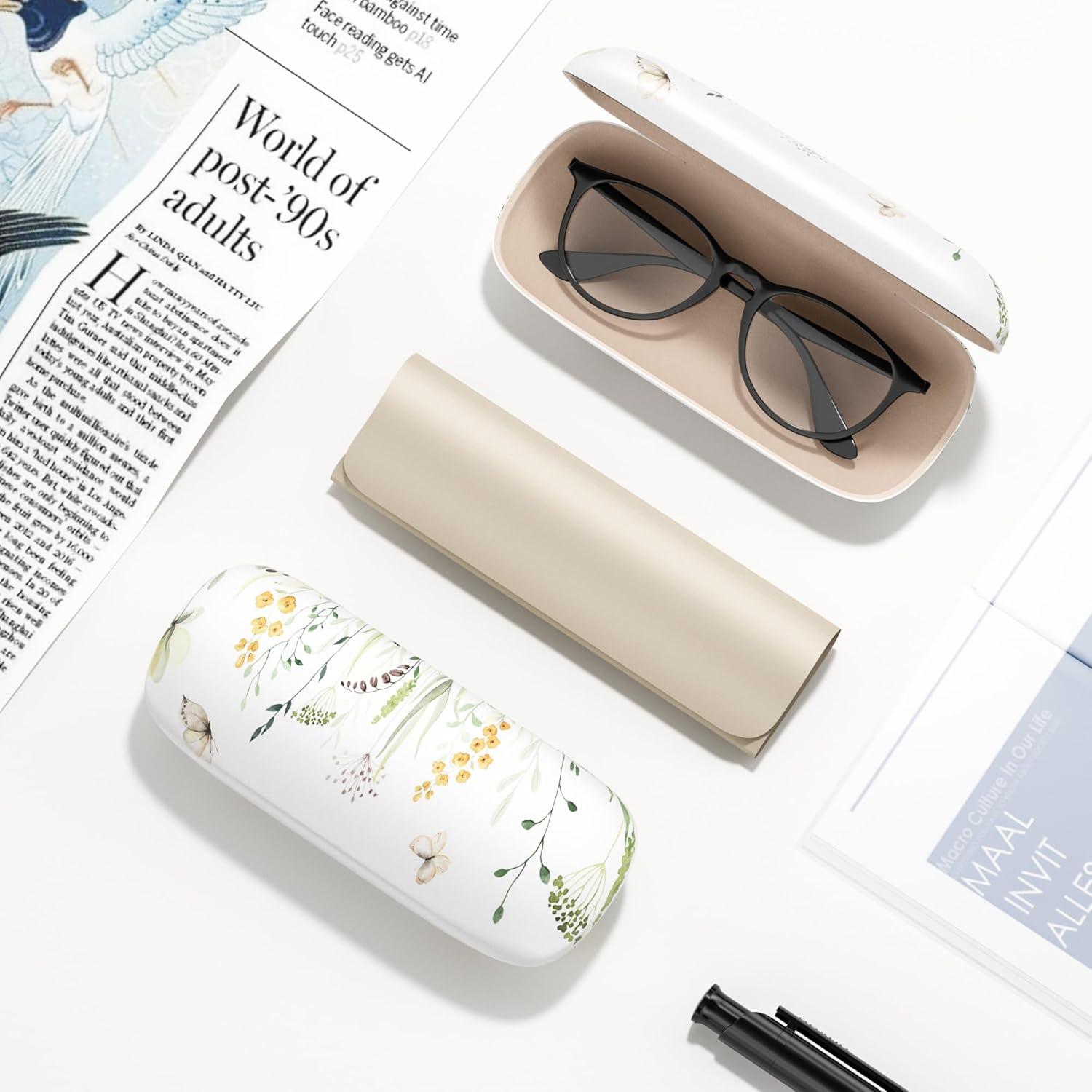 Estuche Duro para Gafas Mariposa Floreciente Unisex