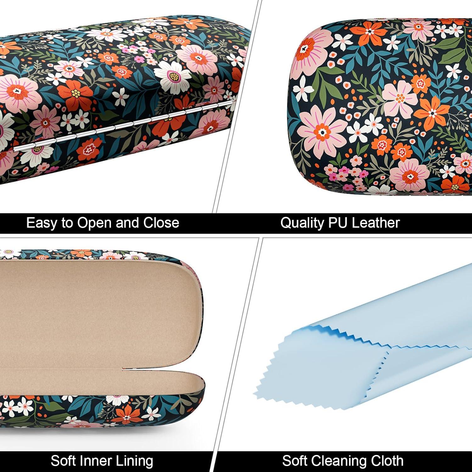 Estuche Duro para Gafas Colorido Unisex con Paño de Limpieza