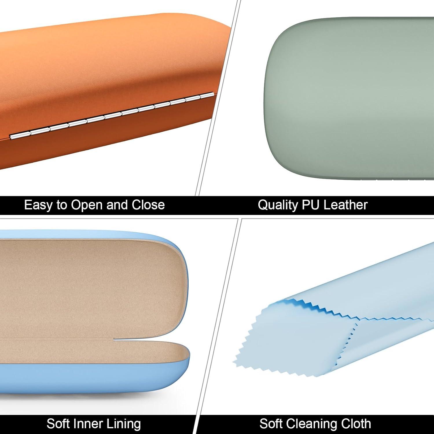 Estuche Duro para Gafas Unisex con Paño de Limpieza