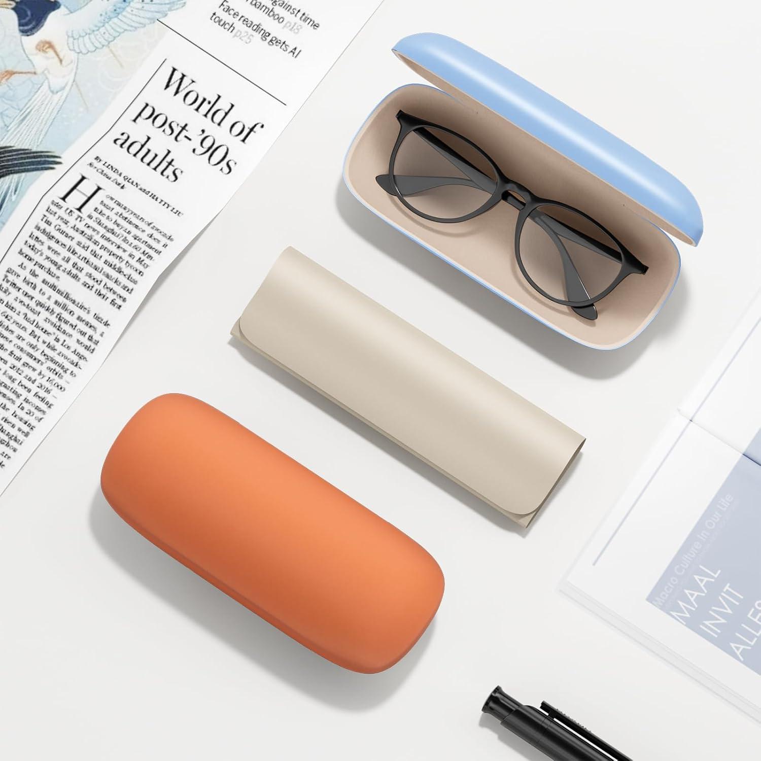 Estuche Duro para Gafas Unisex con Paño de Limpieza