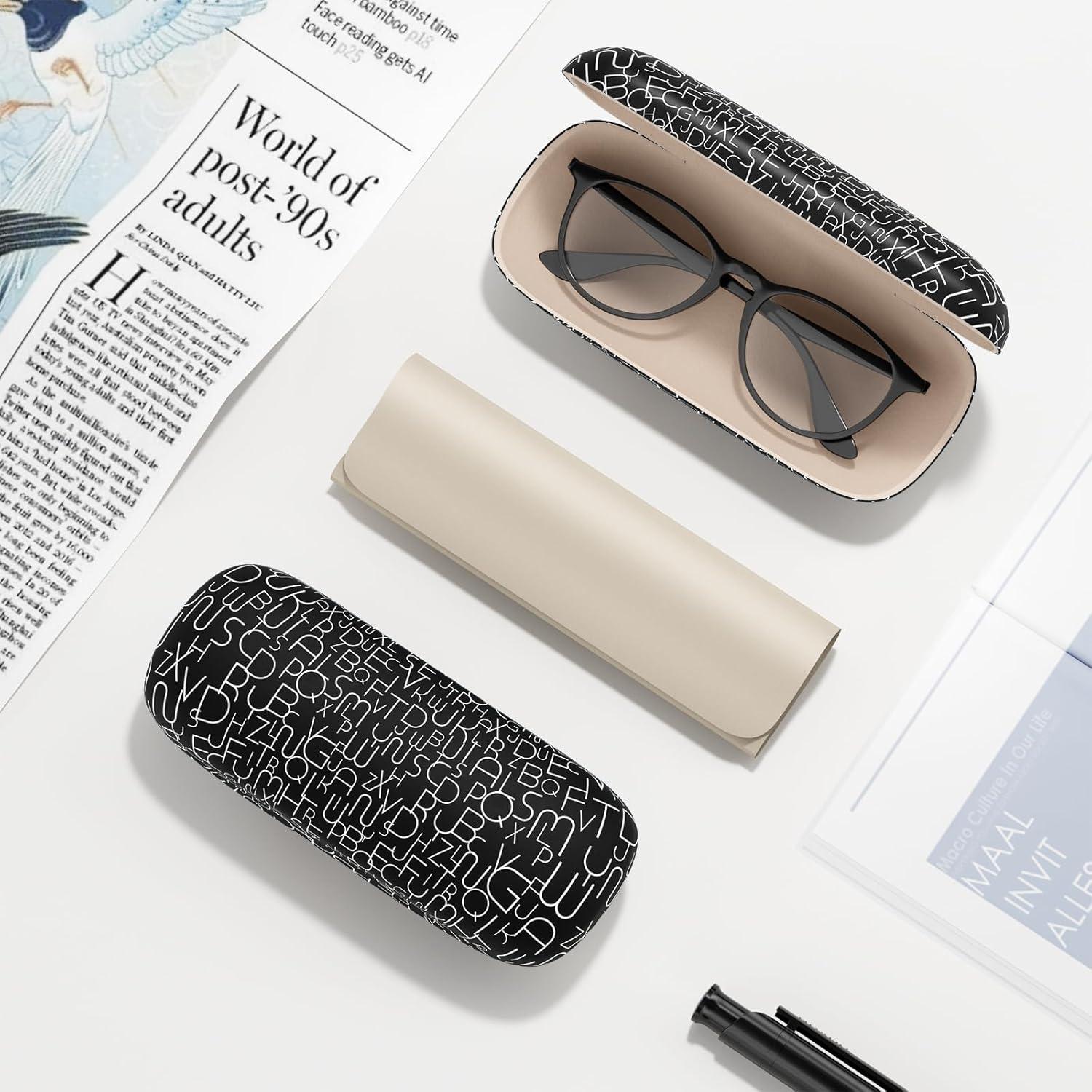 Estuche Duro para Gafas Unisex con Paño de Limpieza