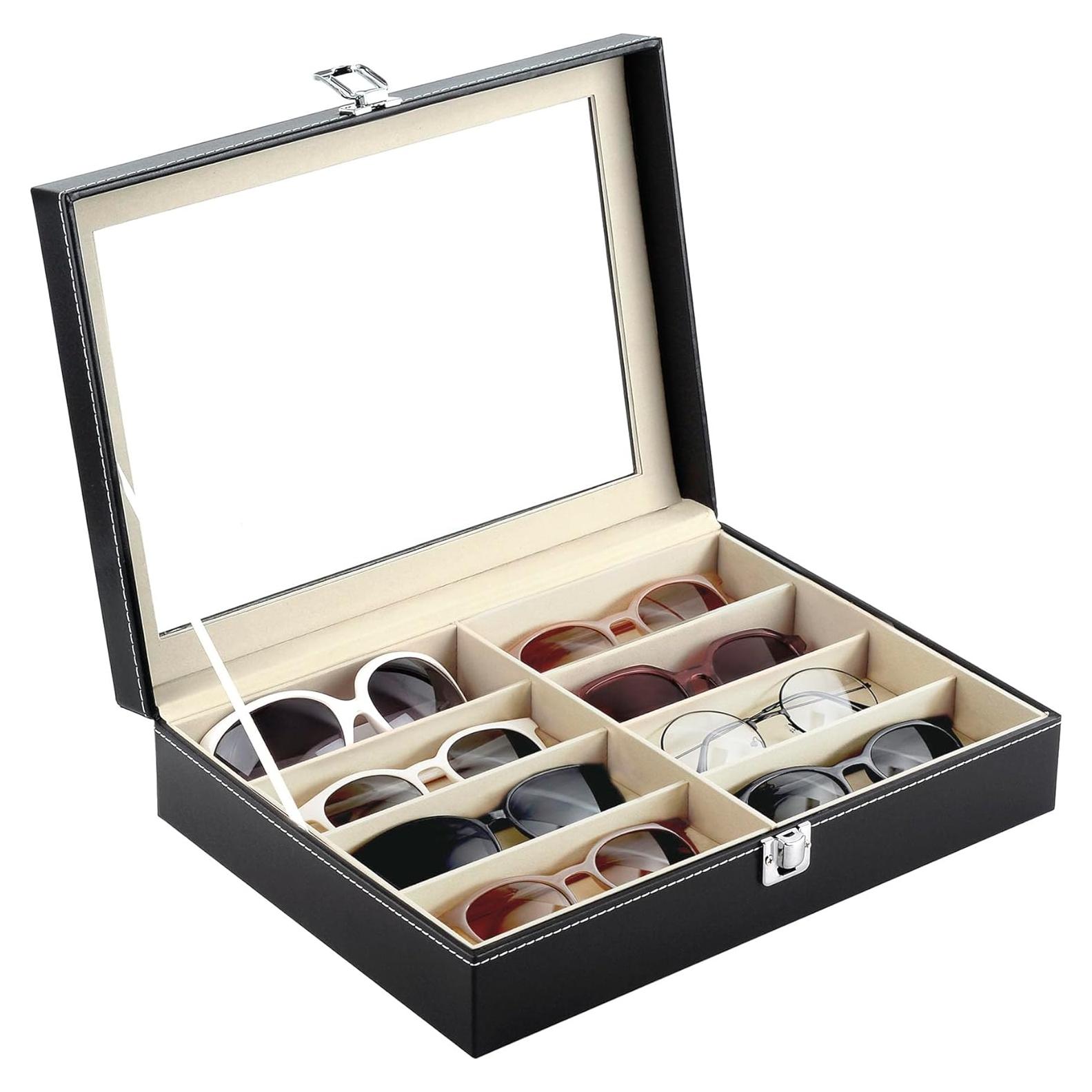 Organizador de Gafas de Sol Siveit 8 Compartimentos Negro