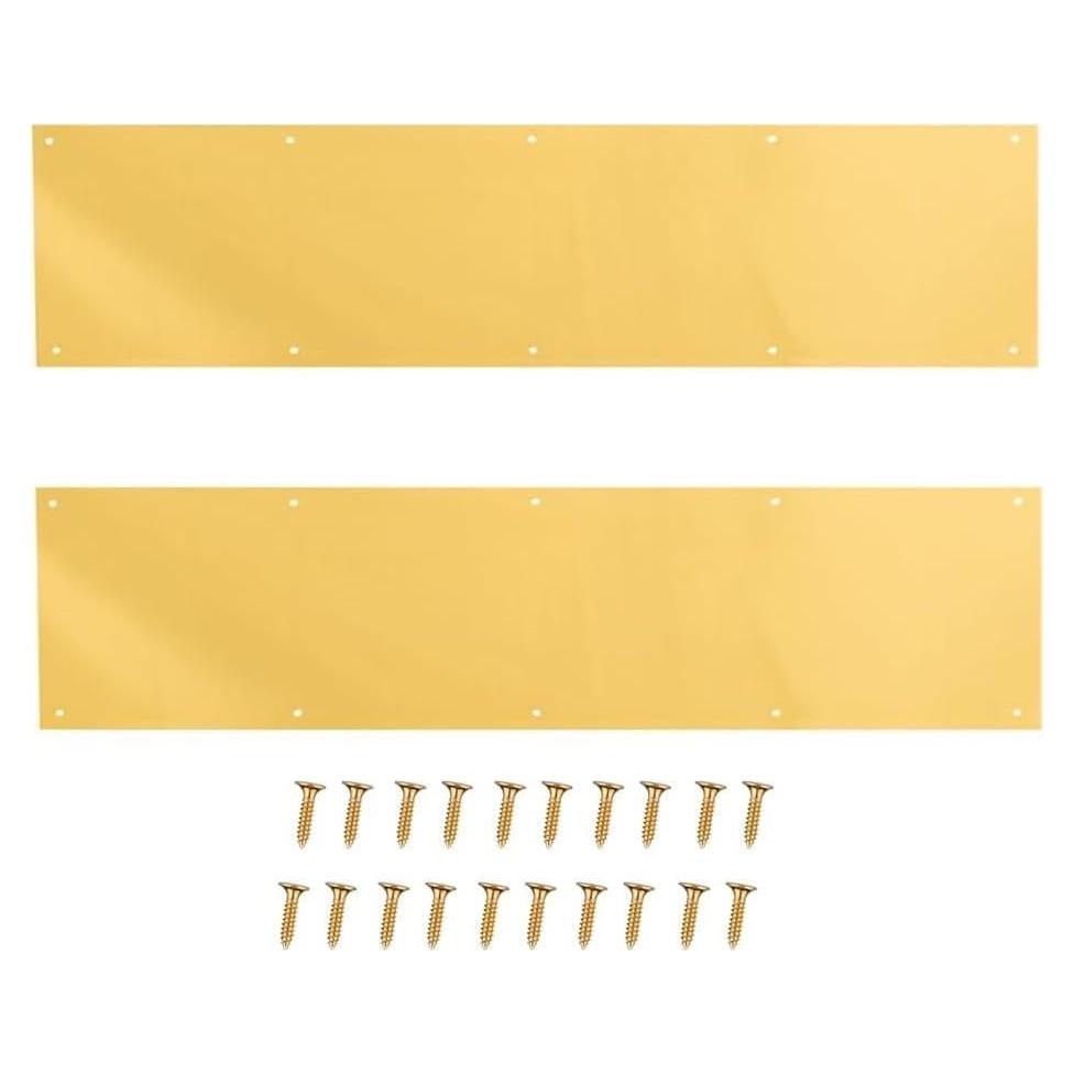 Juego de 2 Placas de Patada Acero Inoxidable 86 x 20 cm Latón Satinado