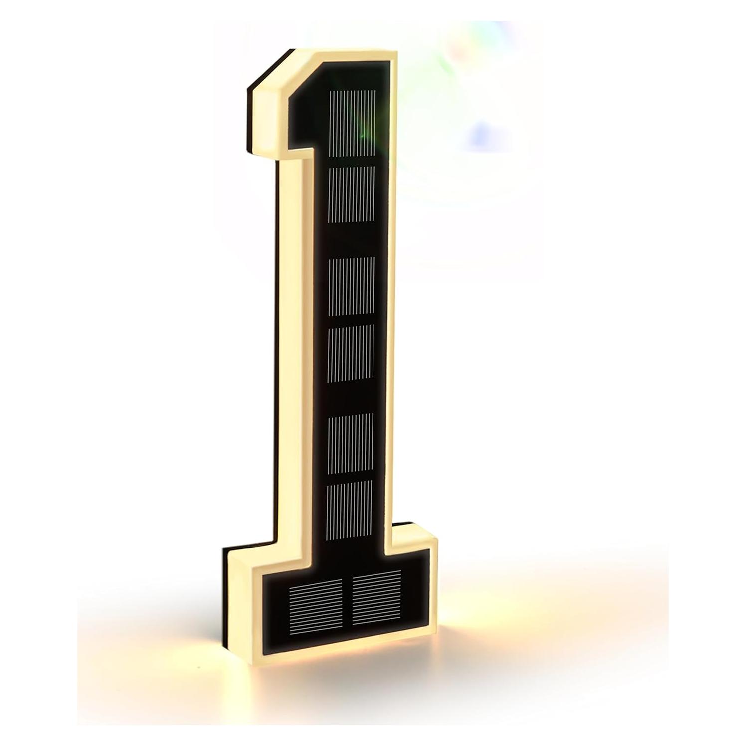 Números de Casa Iluminados Solares ISUNMEA 22.86 cm Negro