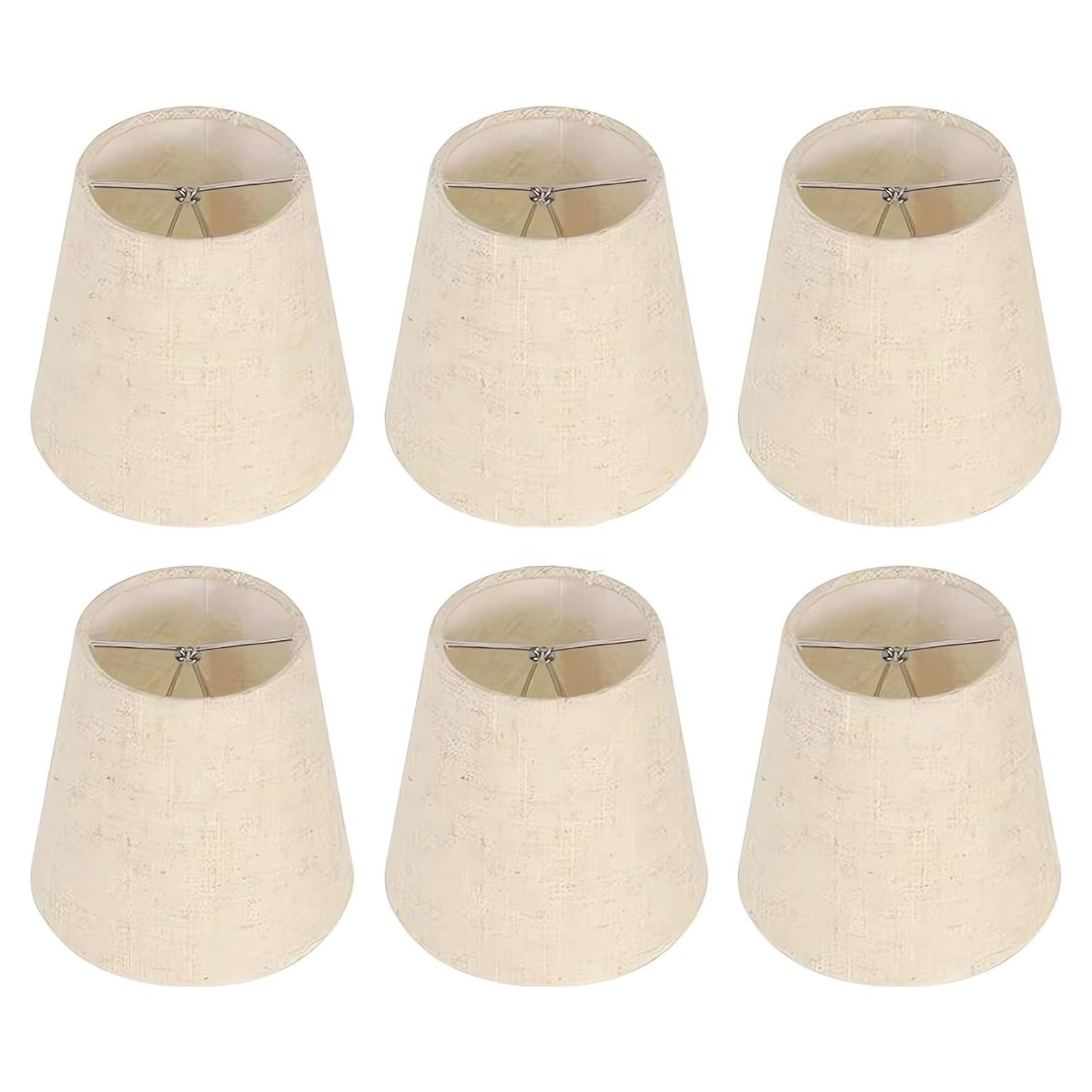 Juego de 6 Pantallas de Lámpara Clip en Kenqulio Beige 14cm